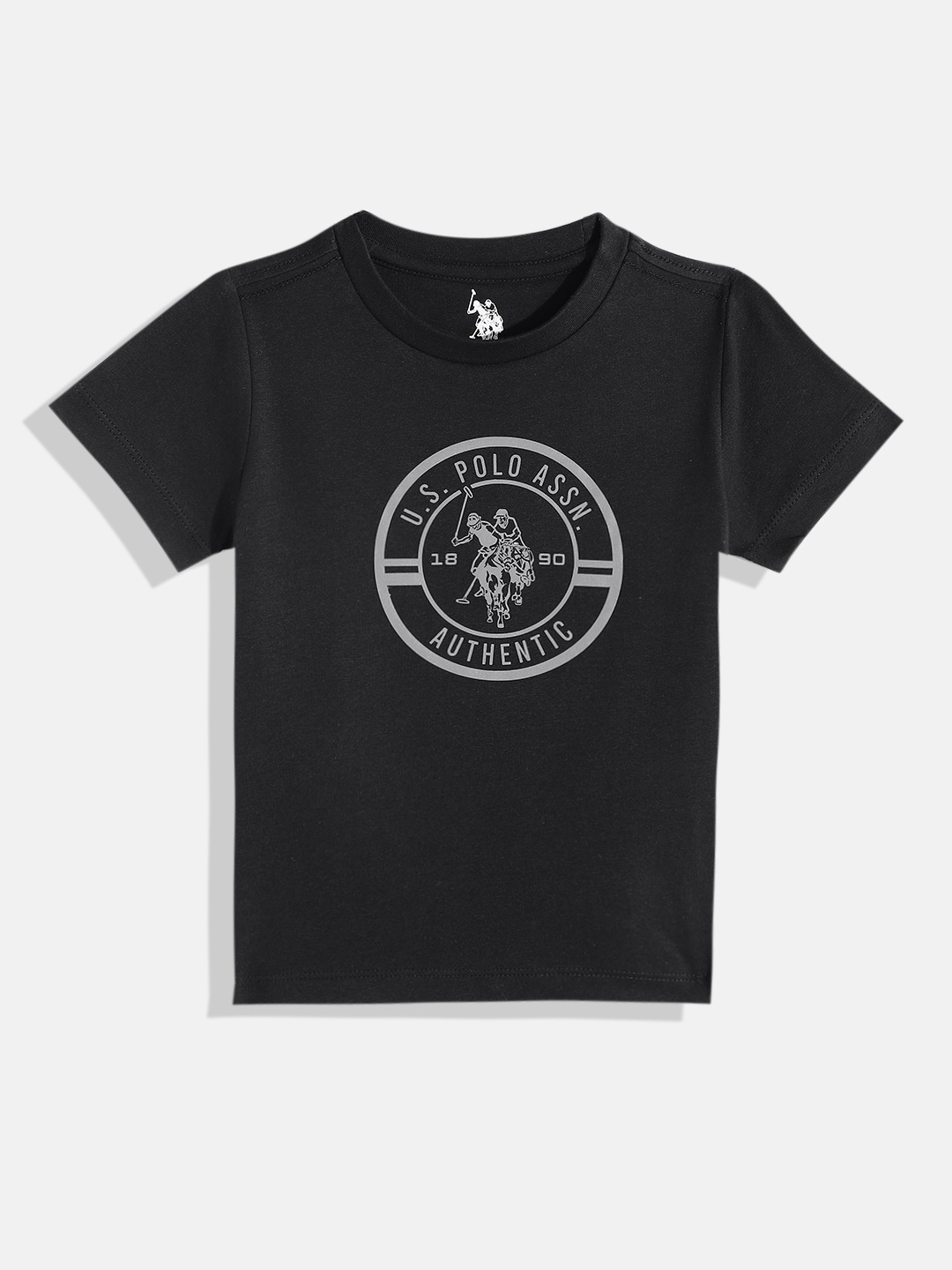 

U.S. Polo Assn. Kids Boys Brand Logo Printed T-shirt, Black