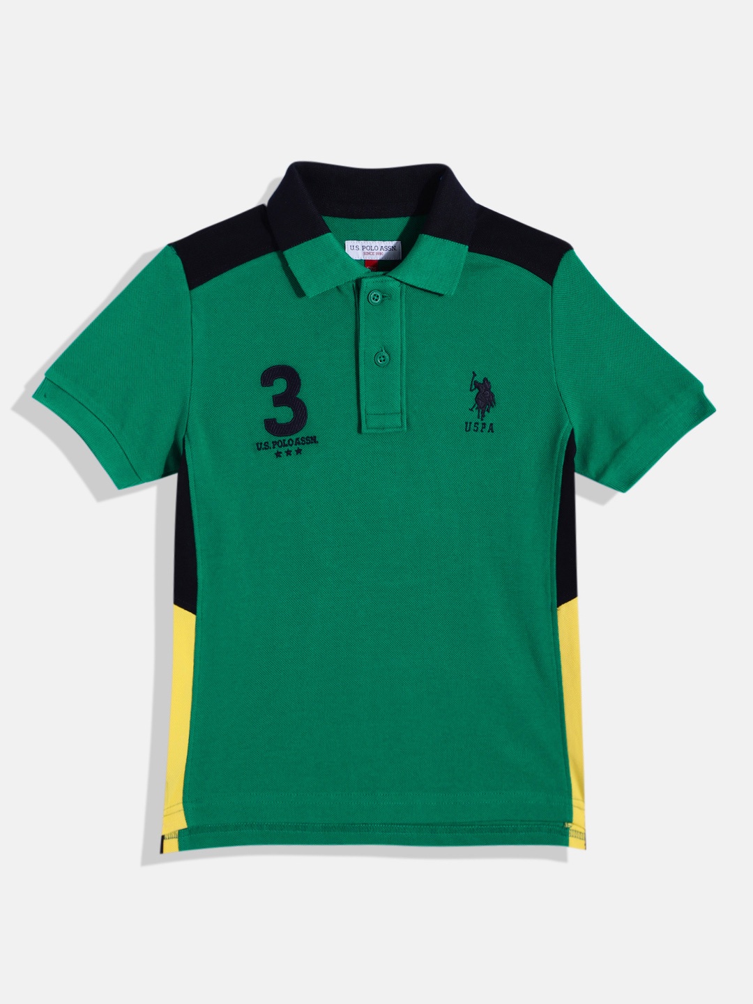 

U.S. Polo Assn. Kids Boys Polo Collar Pure Cotton T-shirt, Green