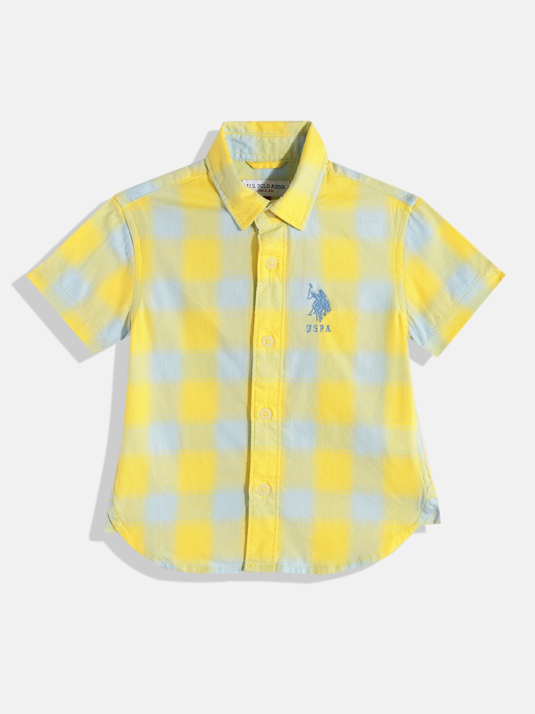 

U.S. Polo Assn. Kids Boys Tartan Checked Casual Shirt, Yellow