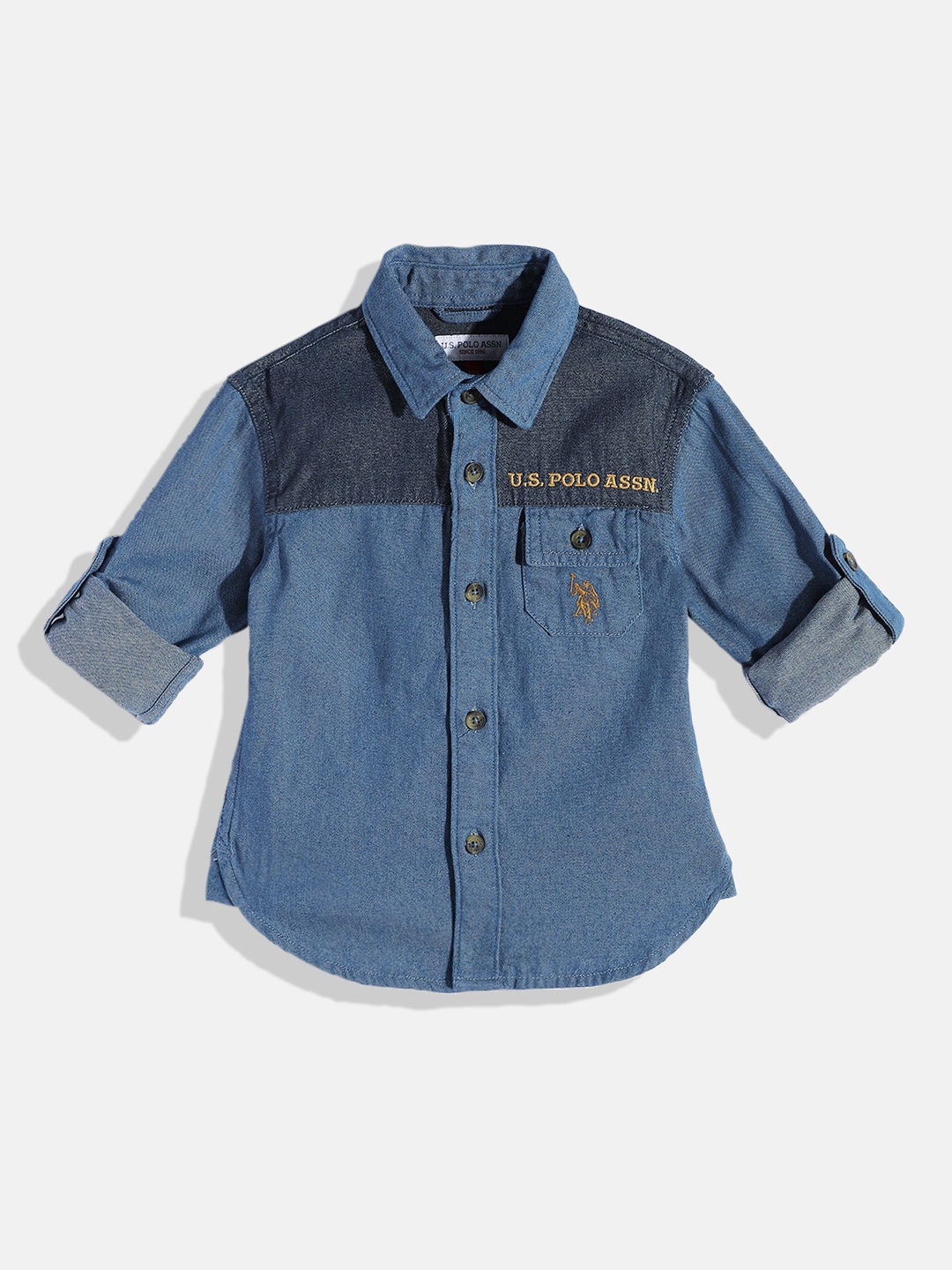 

U.S. Polo Assn. Kids Boys Denim Casual Shirt, Blue