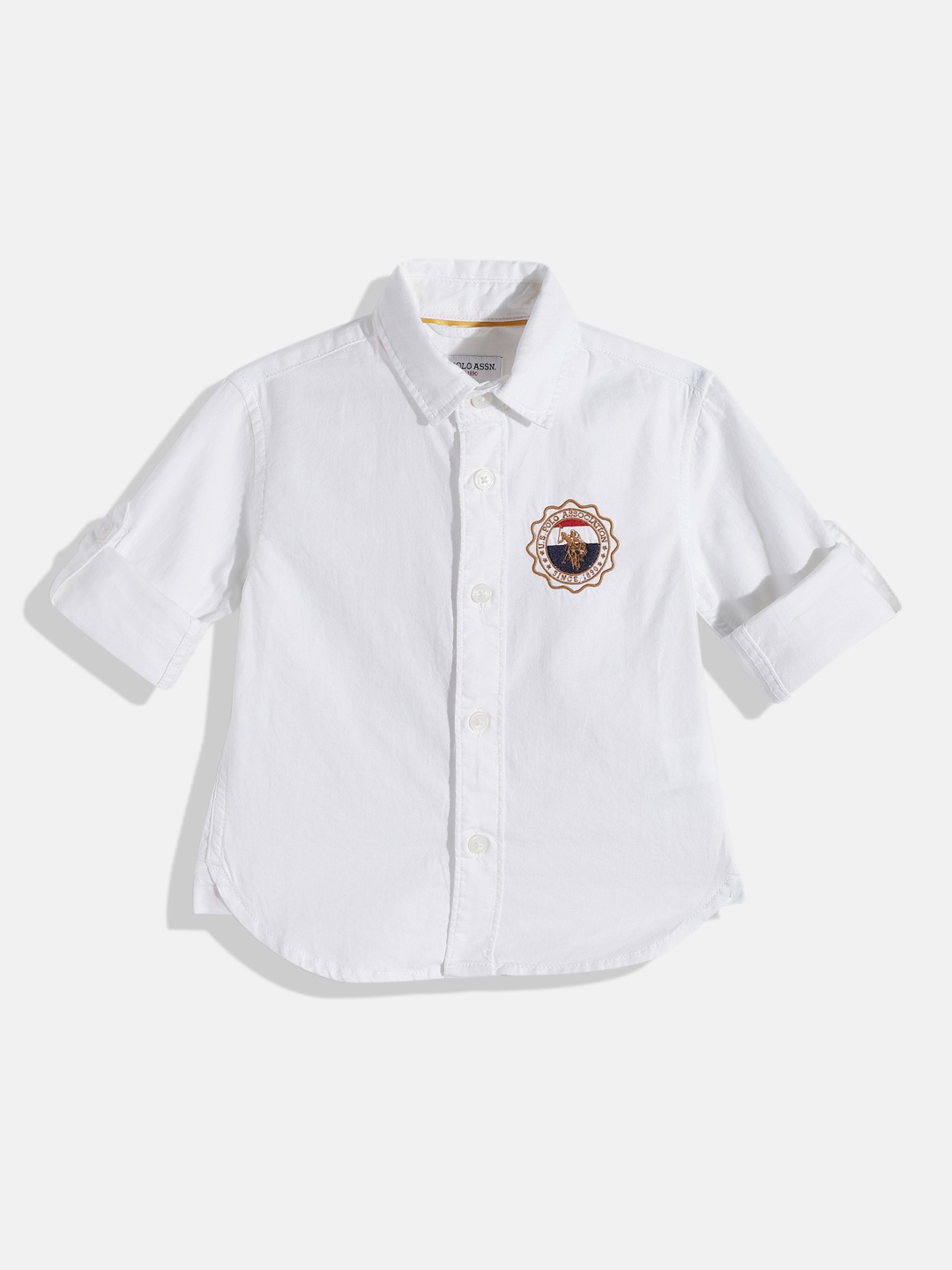 

U.S. Polo Assn. Kids Boys Spread Collar Pure Cotton Casual Shirt, White