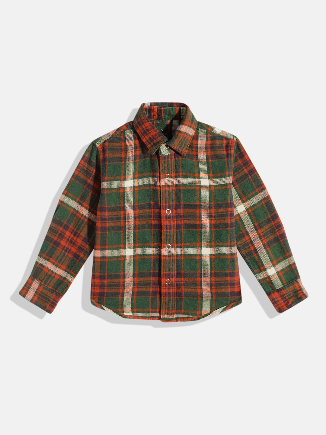 

U.S. Polo Assn. Kids Boys Tartan Checked Pure Cotton Casual Shirt, Green
