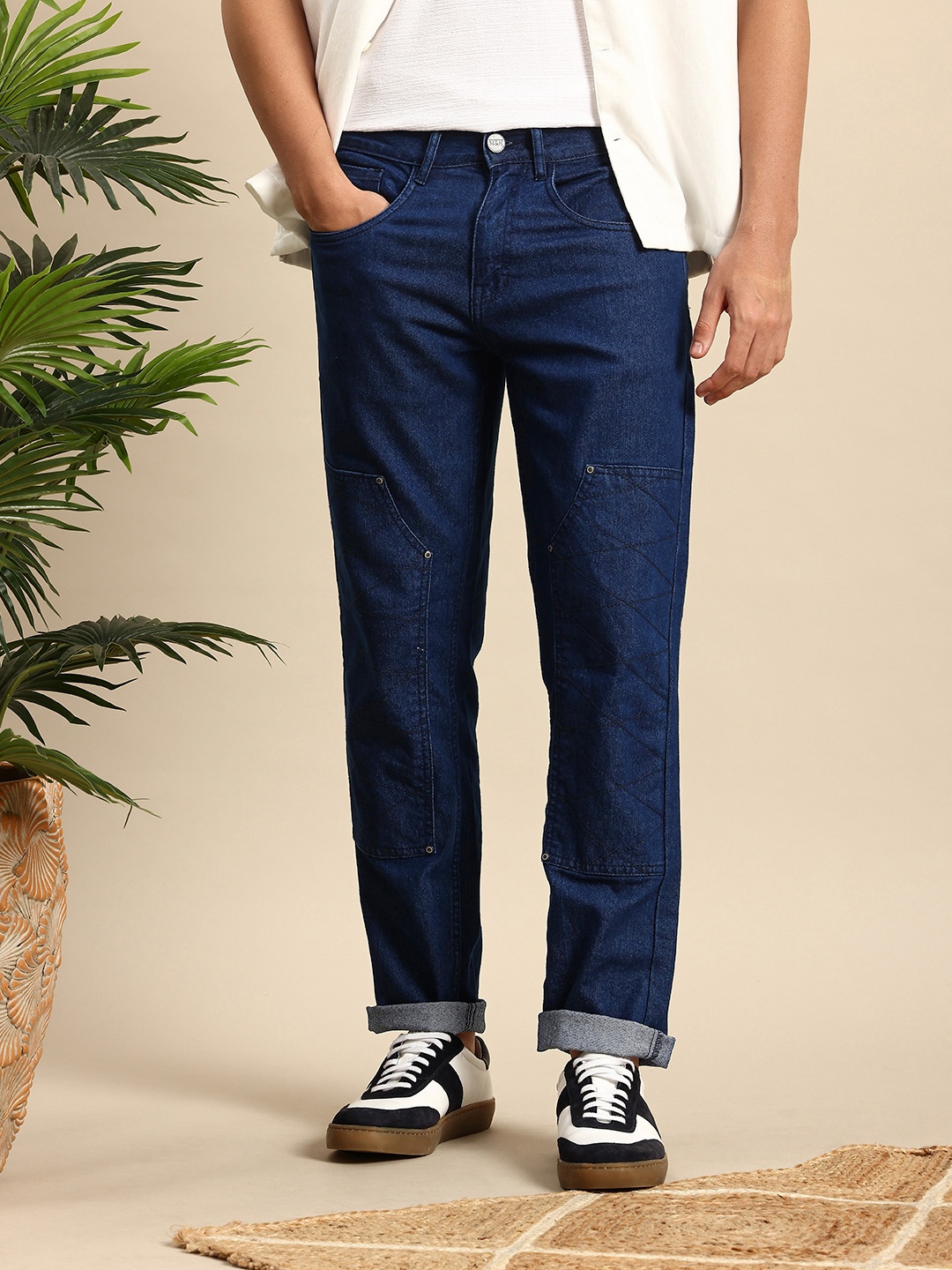 

Mast & Harbour Men Relaxed Fit Stretchable Jeans, Blue