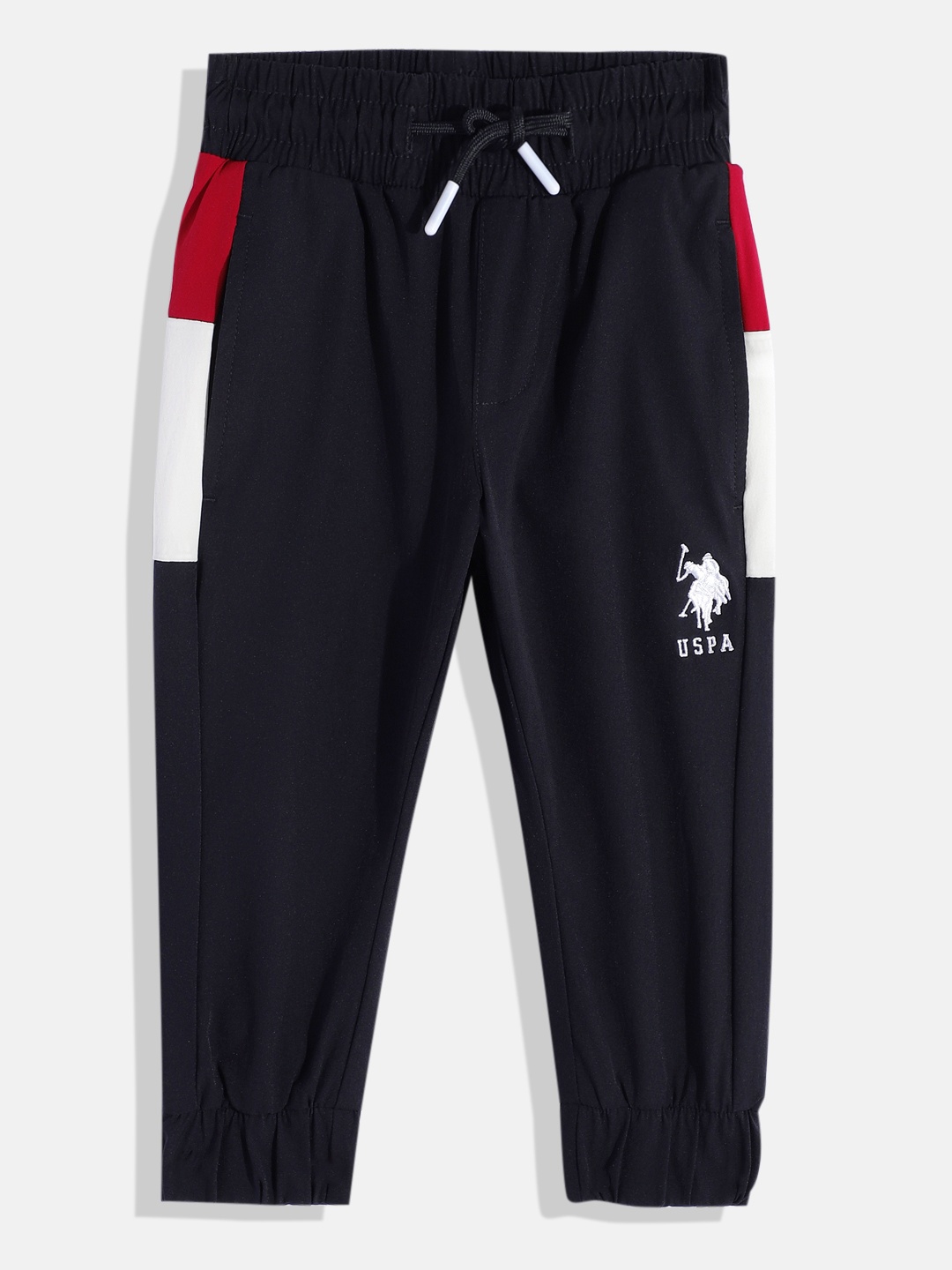 

U.S. Polo Assn. Kids Boys Colourblocked Detail Regular Fit Joggers, Navy blue