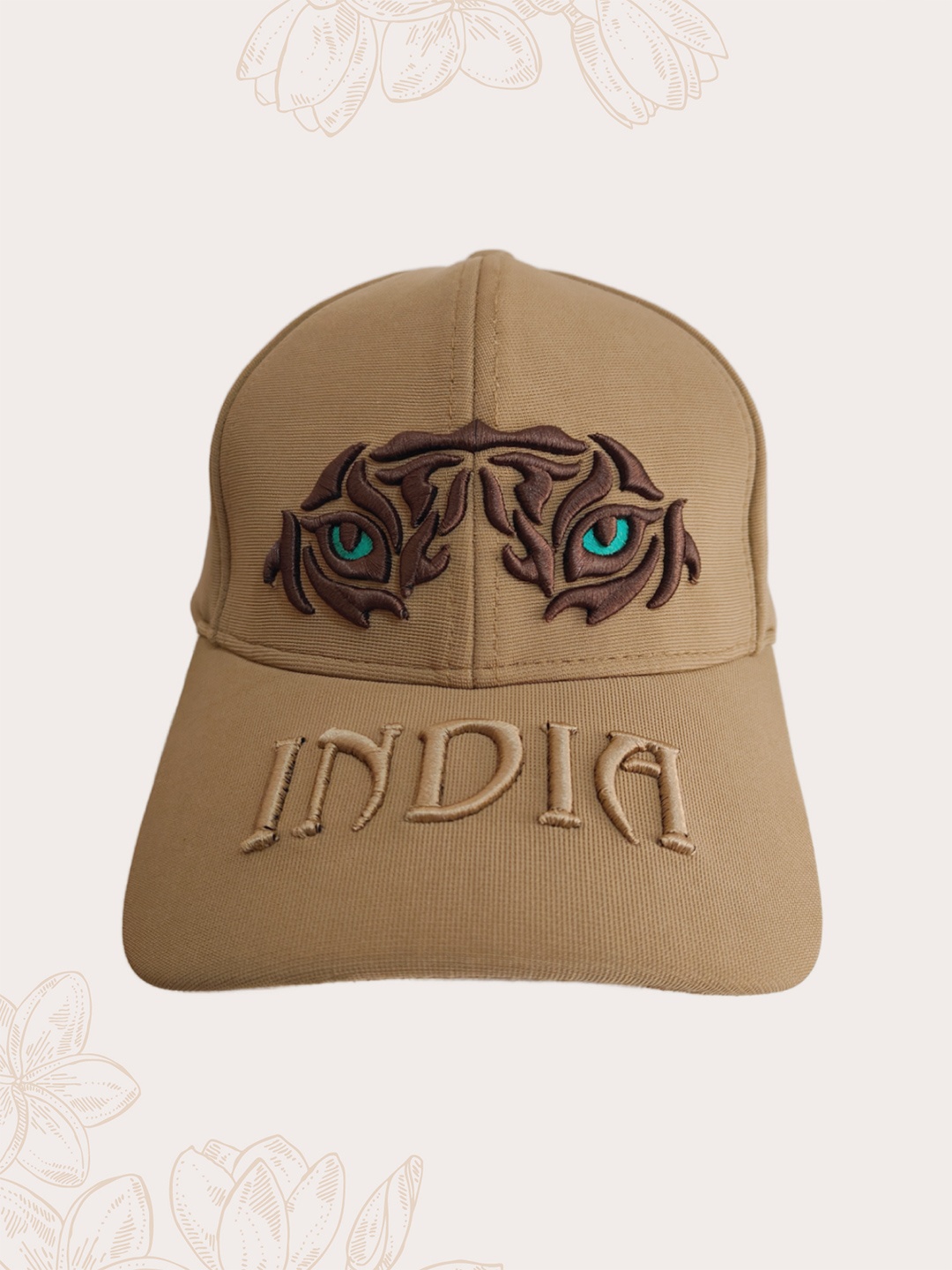 

MAATIR DESIGNS Unisex Embroidered Baseball Cap, Beige