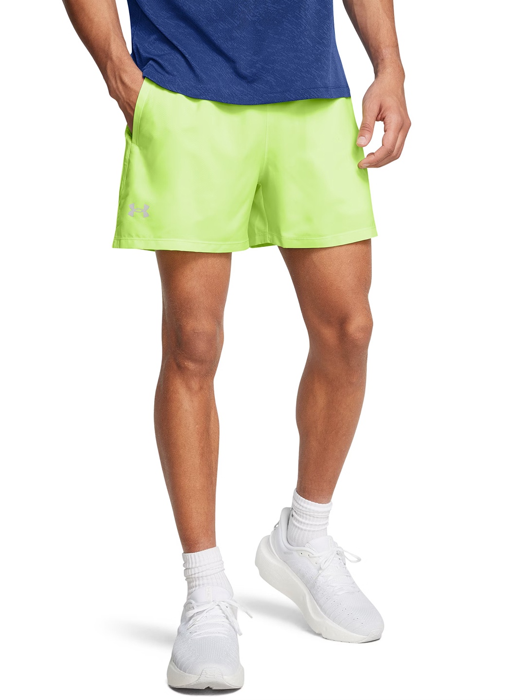 

UNDER ARMOUR Men Launch 5 Inch Shorts, Fluorescent green