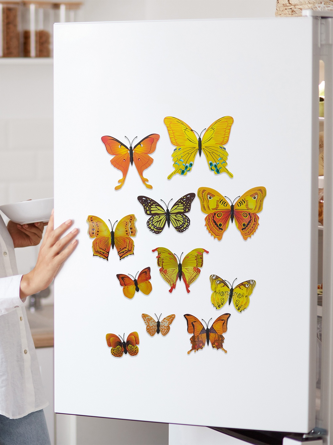 

Art Street 12 Pcs Butterfly Wall Stickers, Yellow