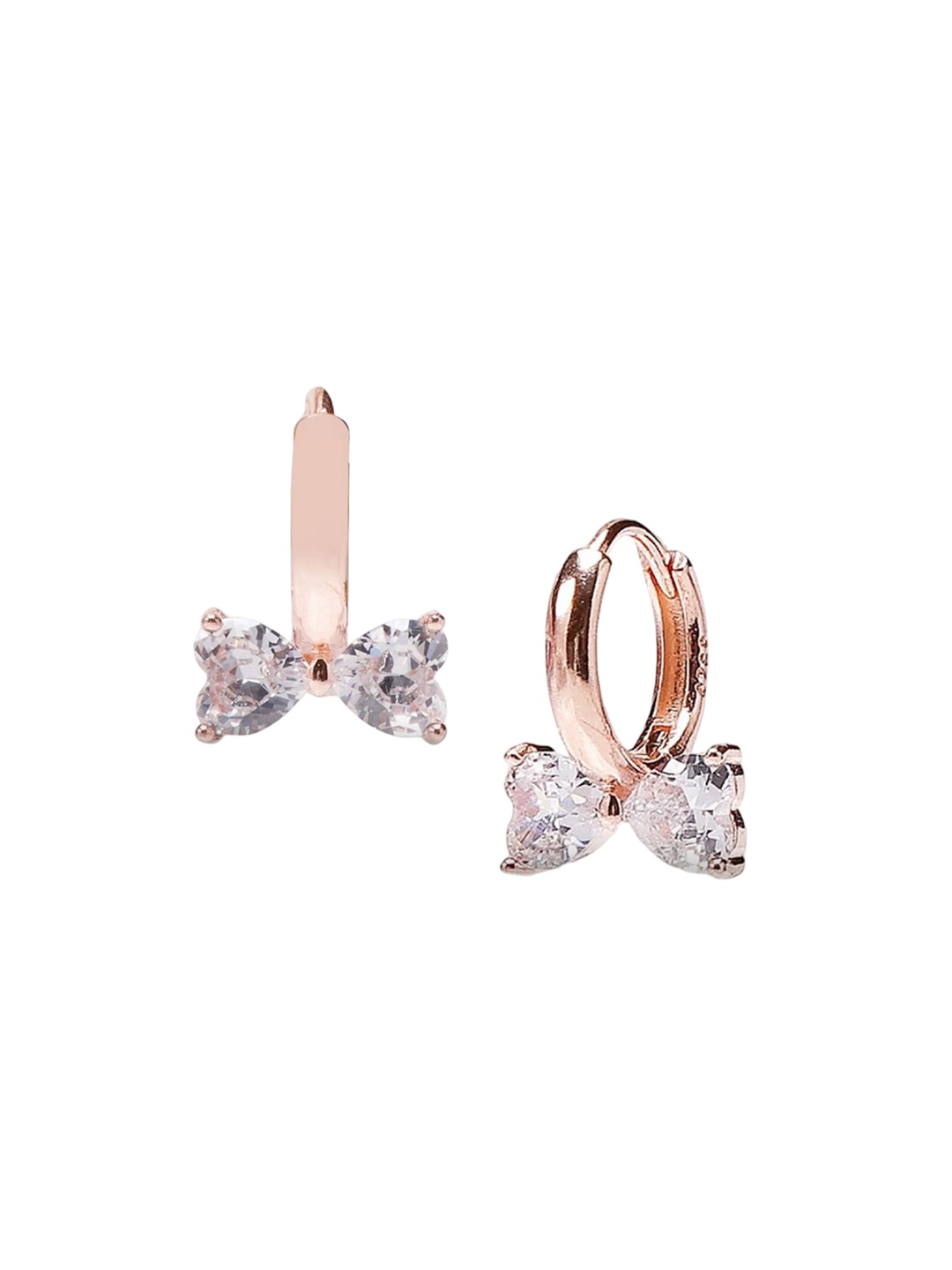 

De Flossy Silver Women 925 Sterling Silver Rose Gold Circular Studs Earrings