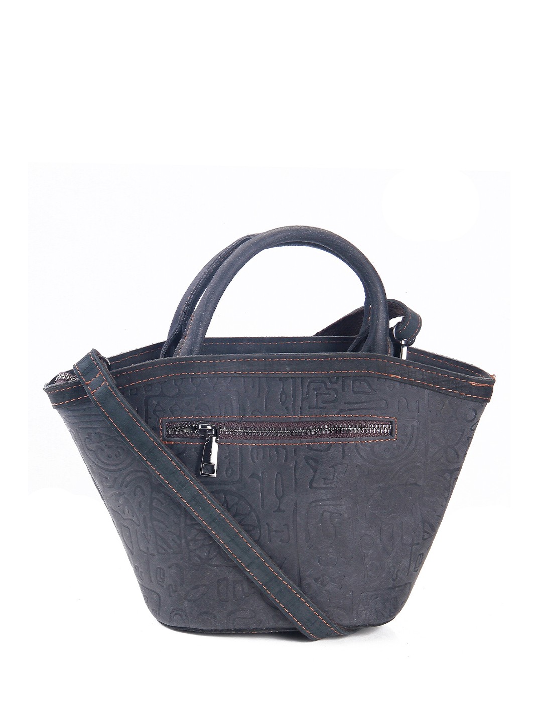 

Calvadoss Textured Leather Oversized Shopper Handheld Bag with Tasselled, Black