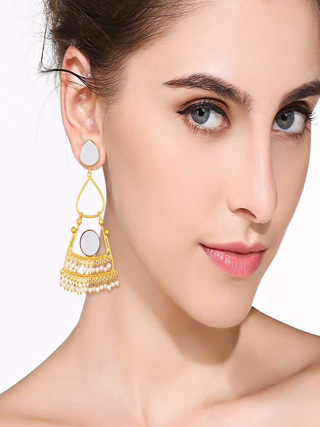 

BDIVA Contemporary Jhumkas Earrings, Gold