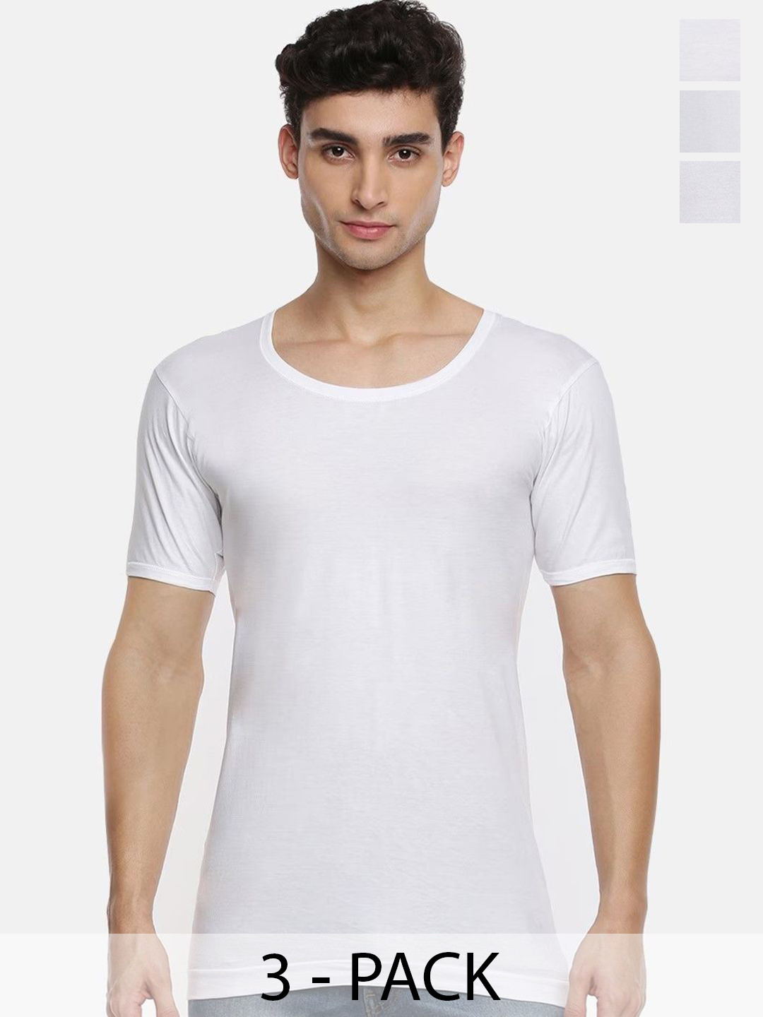 

Ramraj Pack Of 3 Cotton Innerwear Vests, White