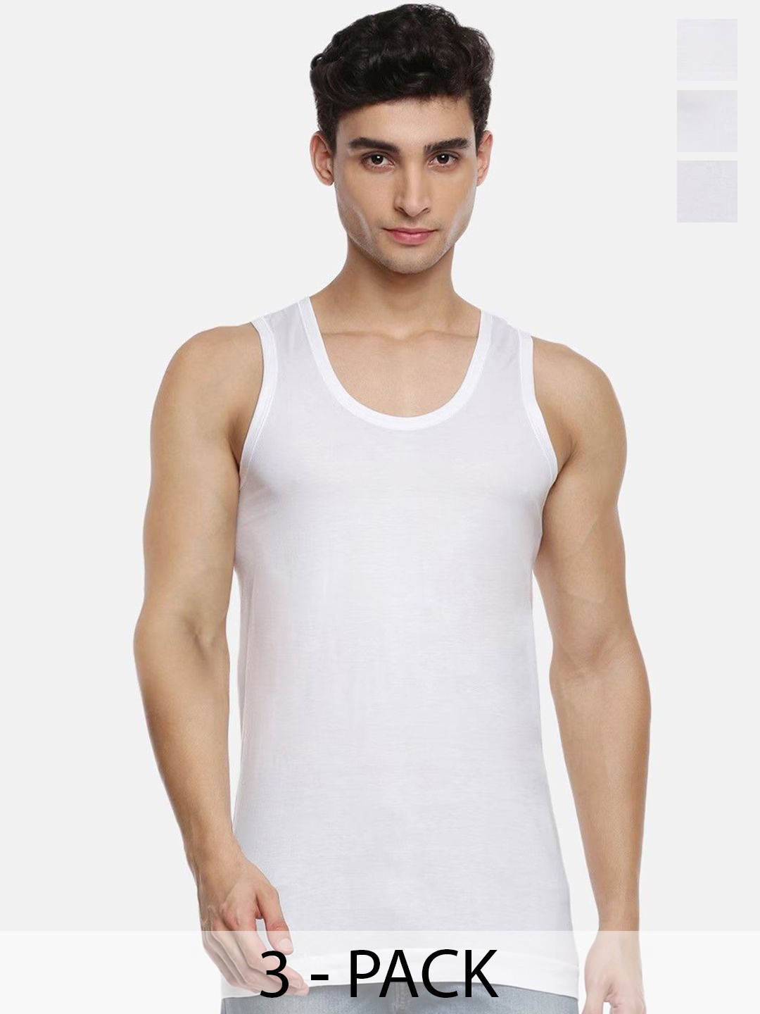 

Ramraj Pack Of 3 Cotton Innerwear Vests, White