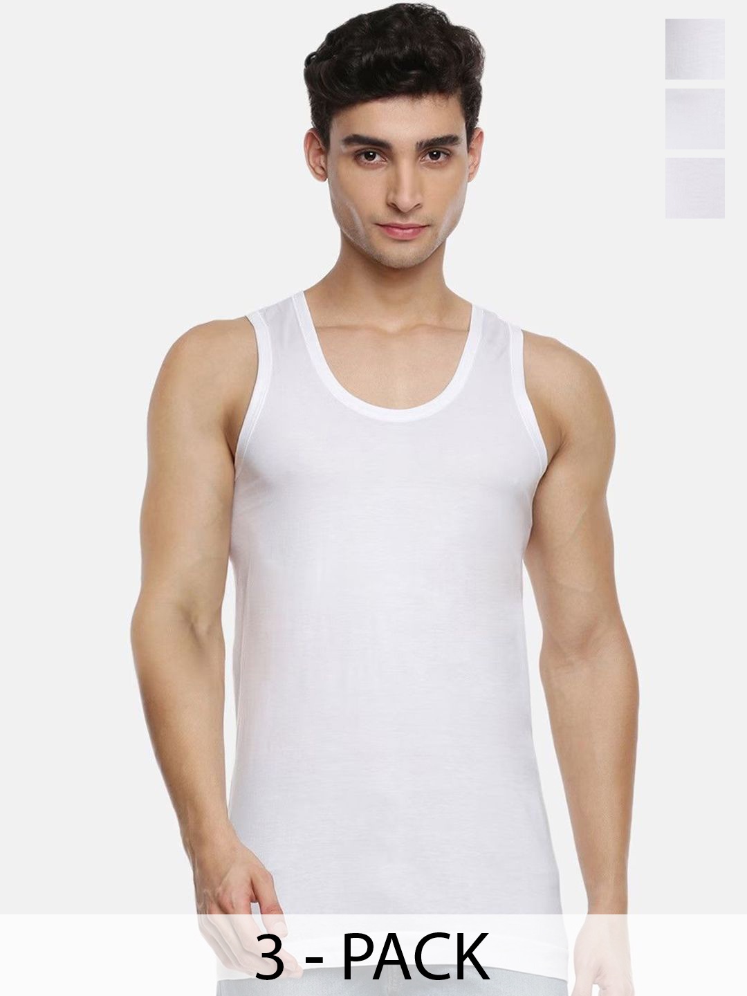 

Ramraj Pack Of 3 Cotton Innerwear Vests, White