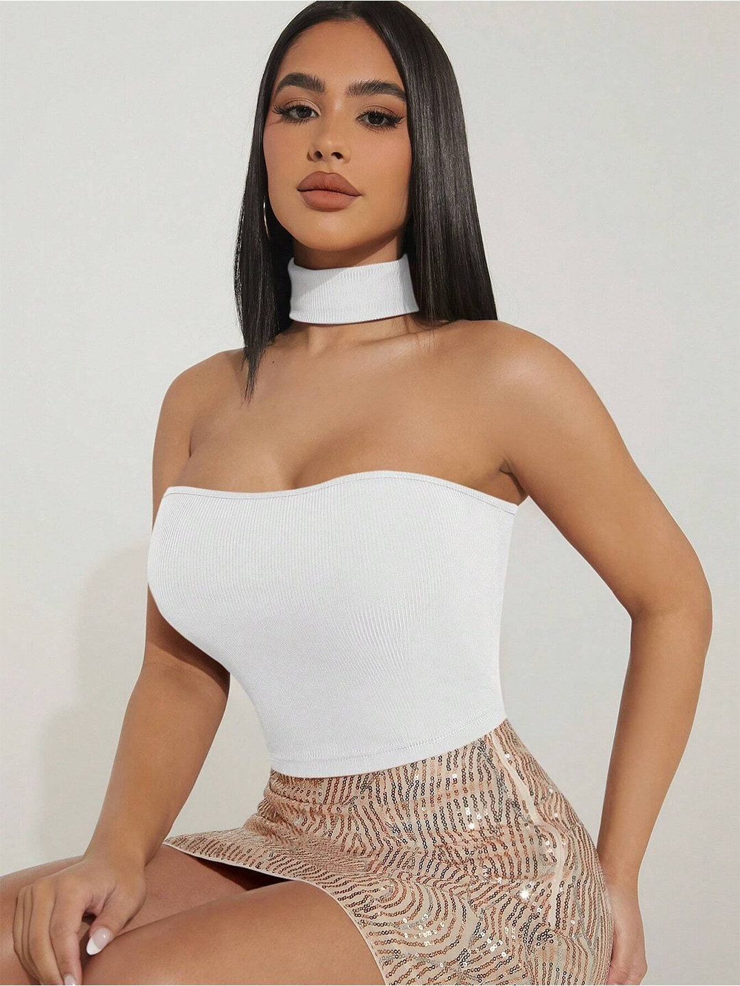 

Stylecast X Slyck Off-Shoulder Tube Top, White