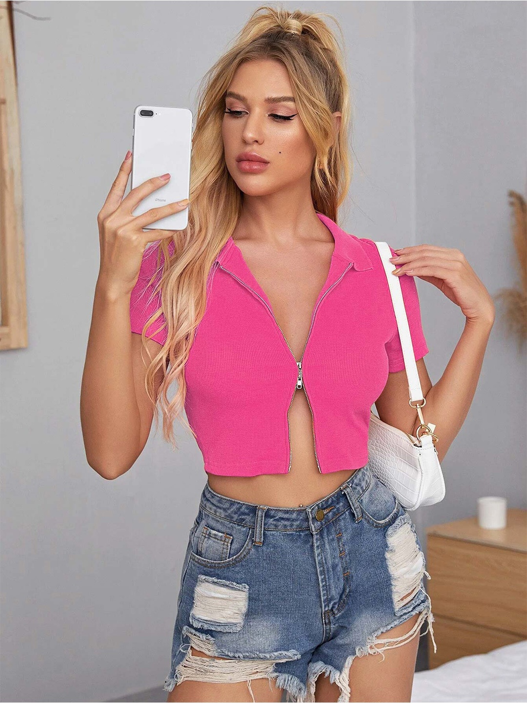 

Stylecast X Slyck Crop Top, Pink