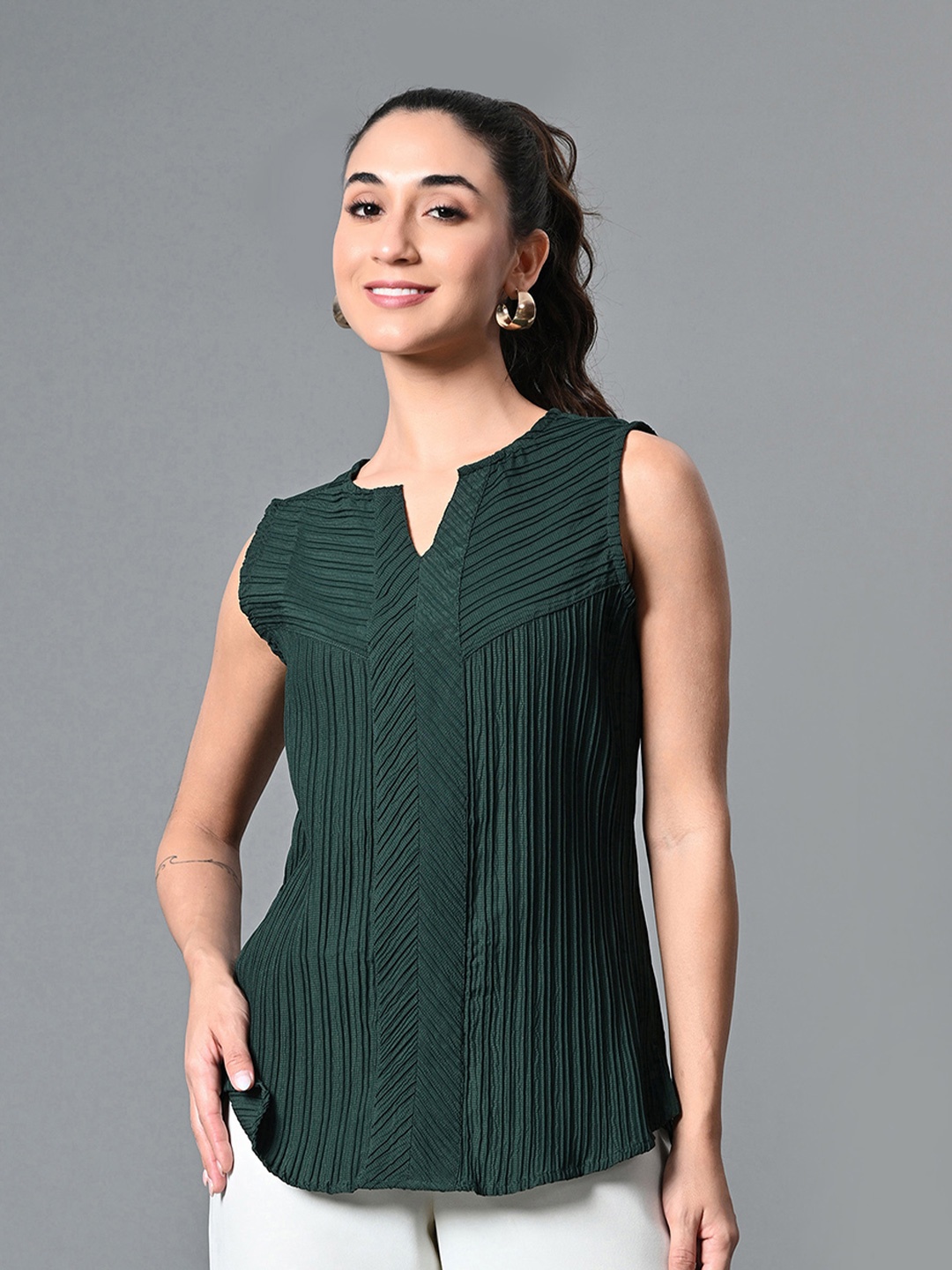 

Myshka Striped Top, Green