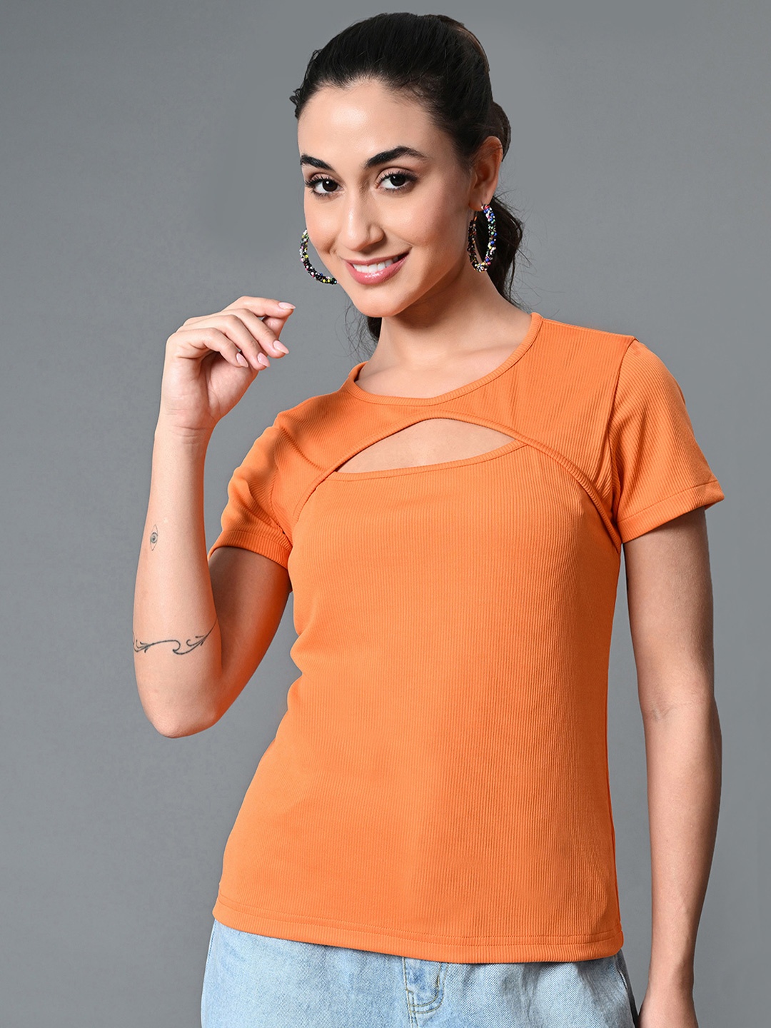 

Myshka Striped Top, Orange