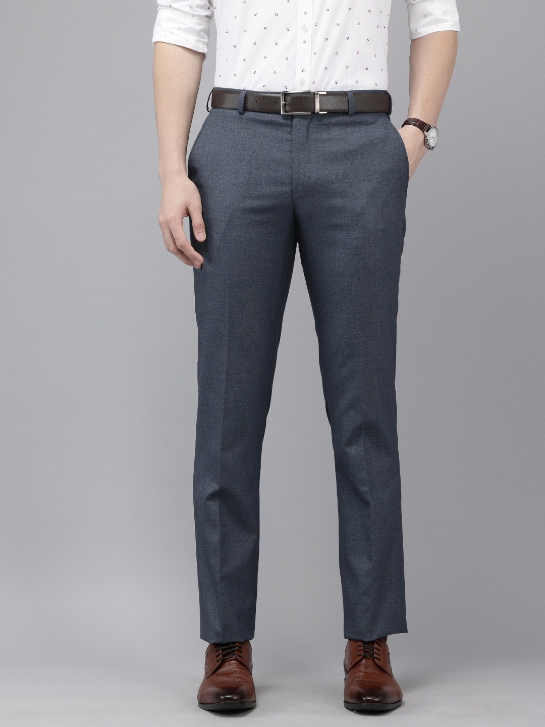 

Park Avenue Men Formal Trousers, Blue