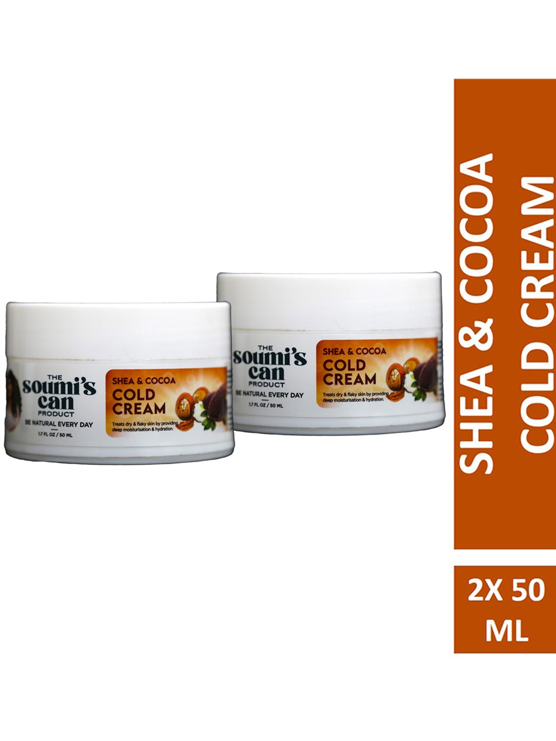 

THE SOUMI'S CAN PRODUCT Set Of 2 Shea & Cocoa Cold Cream - 50ml Each, White