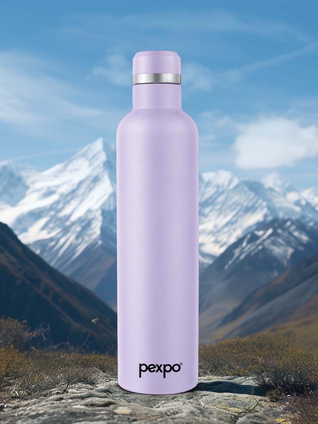 

Pexpo Oreo Purple ISI Certified Thermosteel Hot and Cold Flask Water Bottle 1L