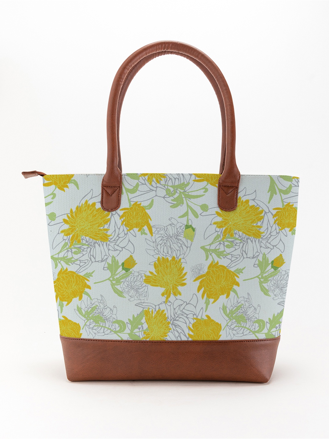 

Kalankit Floral Printed Shopper Handheld Bag, Yellow