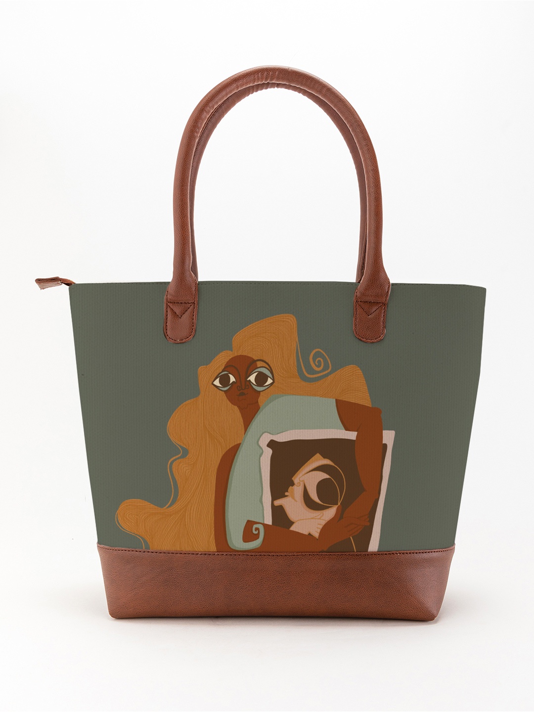 

Kalankit Colourblocked Structured Tote Bag with Tasselled, Grey
