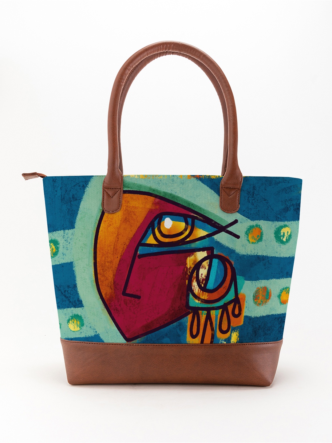 

Kalankit Oversized Shopper Tote Bag with Applique, Blue