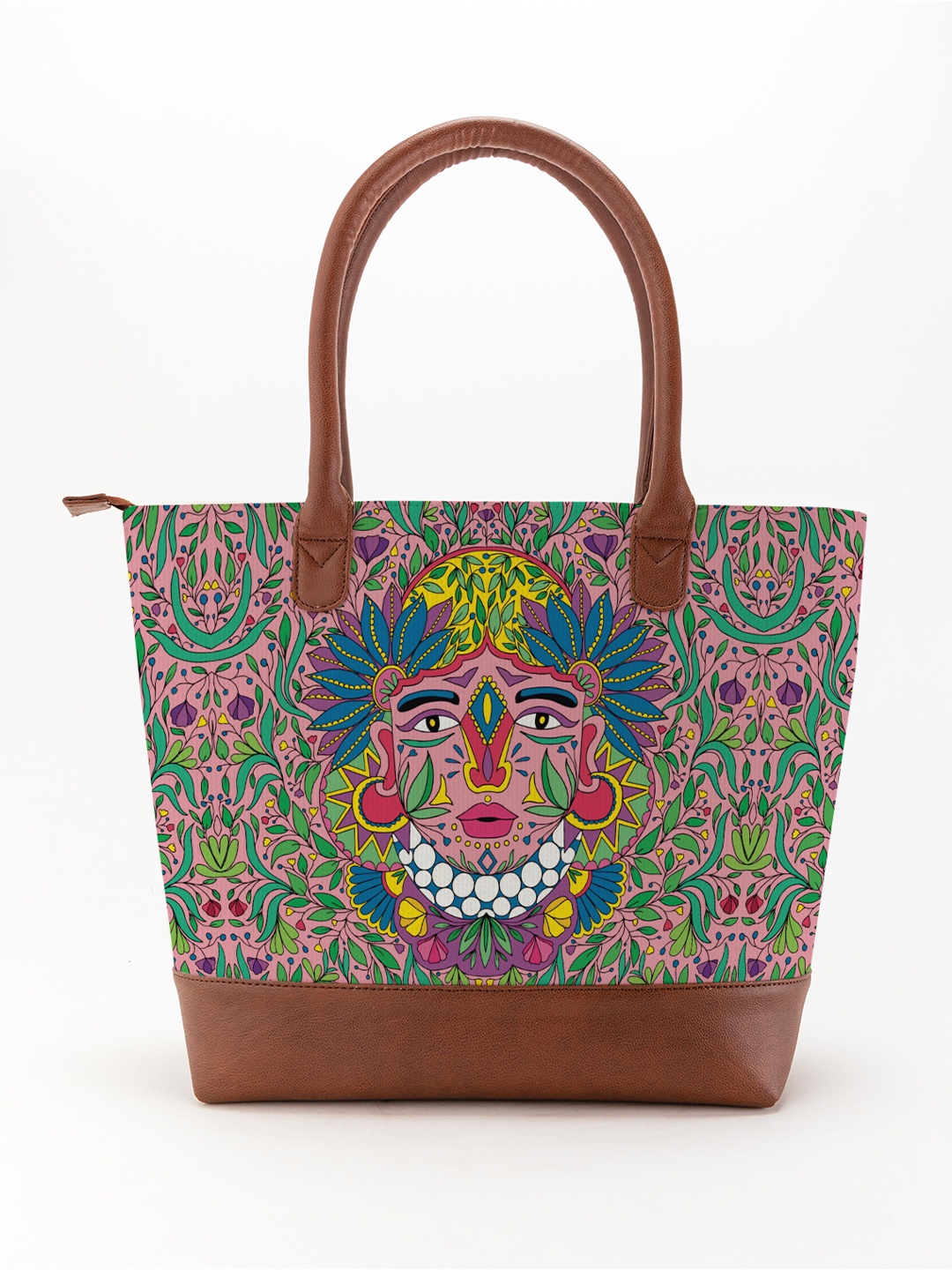 

Kalankit Floral Printed Structured Tote Bag, Pink
