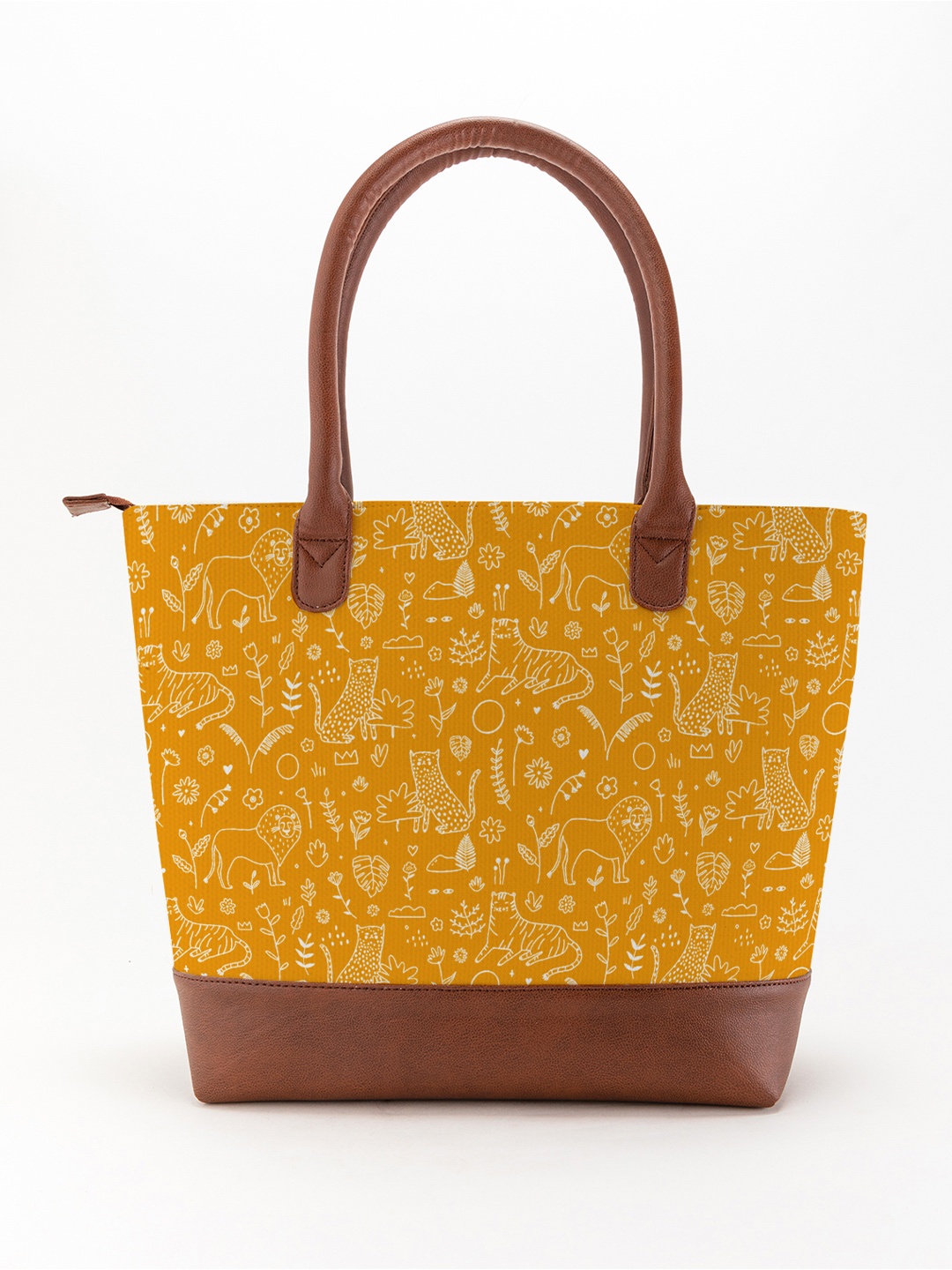 

Kalankit Printed Shopper Tote Bag with Tasselled, Yellow