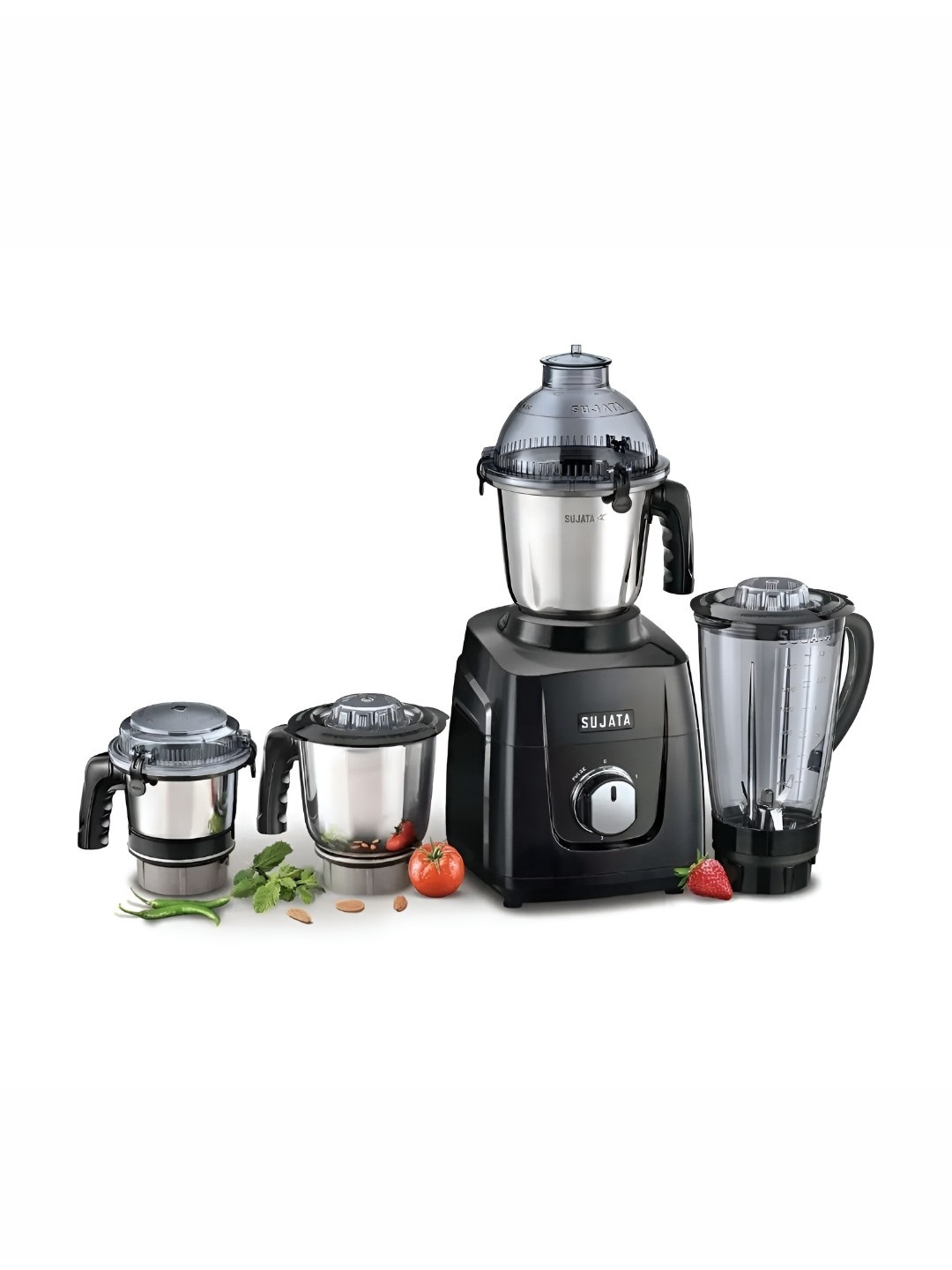 

SUJATA 4 Jars Black Stainless Steel & Glass Juicer Mixer Grinder- 1000 W