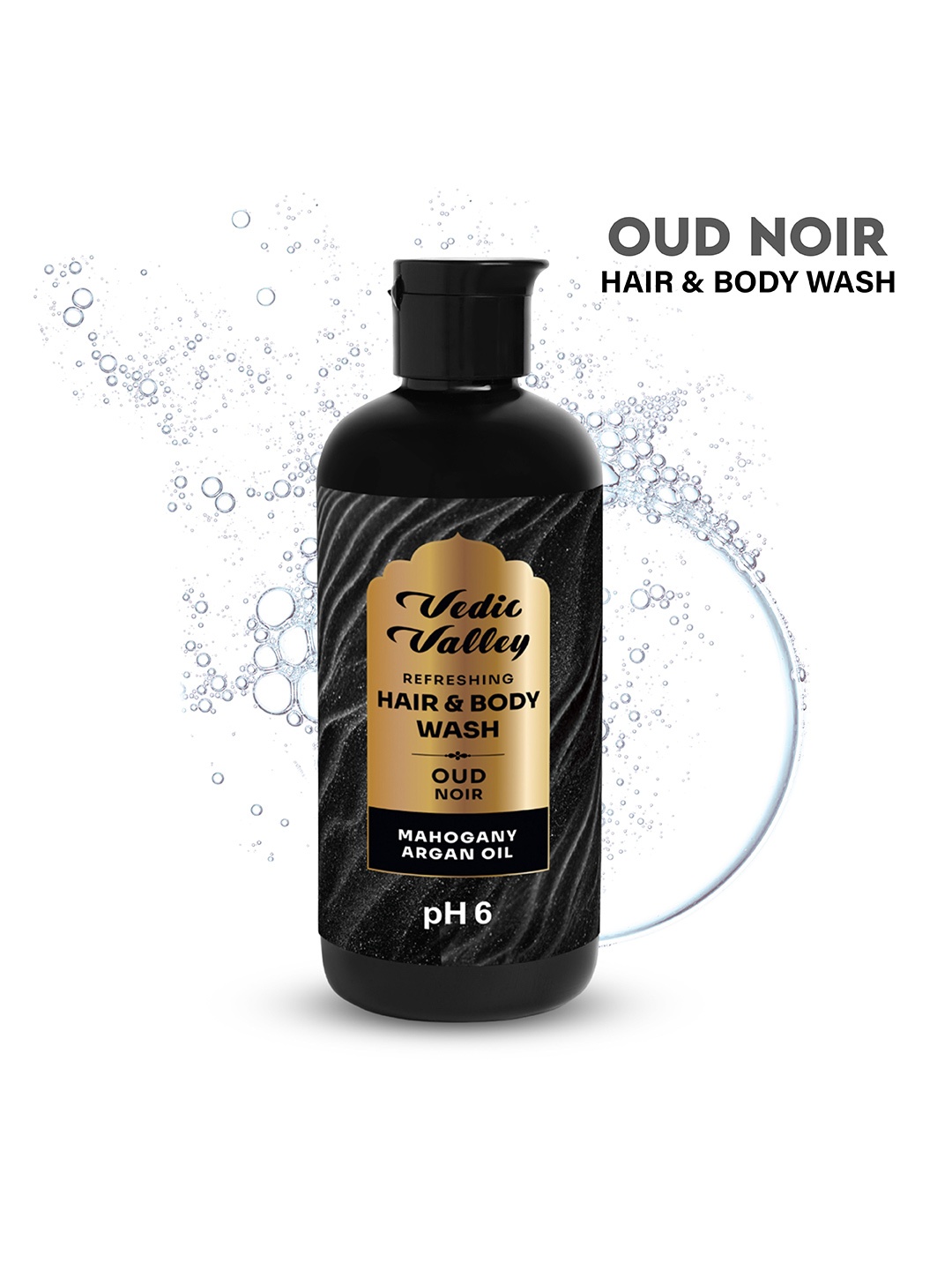 

Vedic Valley Oud Noir Mahogany Argan Oil Refreshing Hair & Body Wash - 300ml, Black