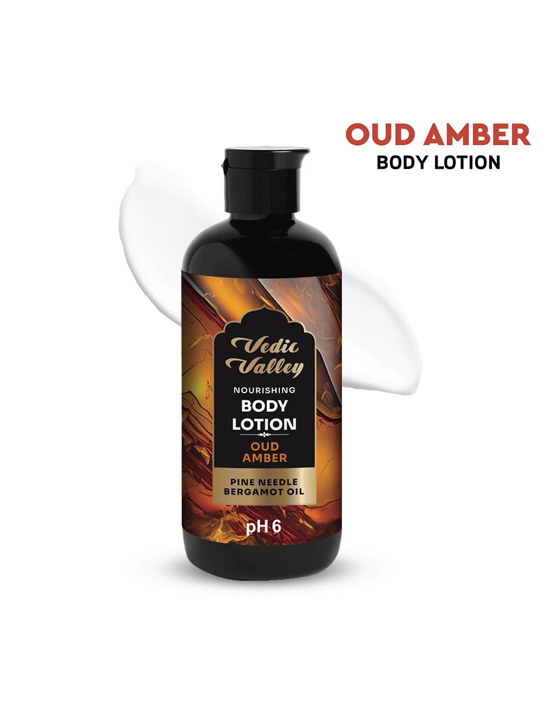 

Vedic Valley Oud Amber pH 6 Nourishing Body Lotion With Pine Niddle & Bergamot Oil - 300ml, Black