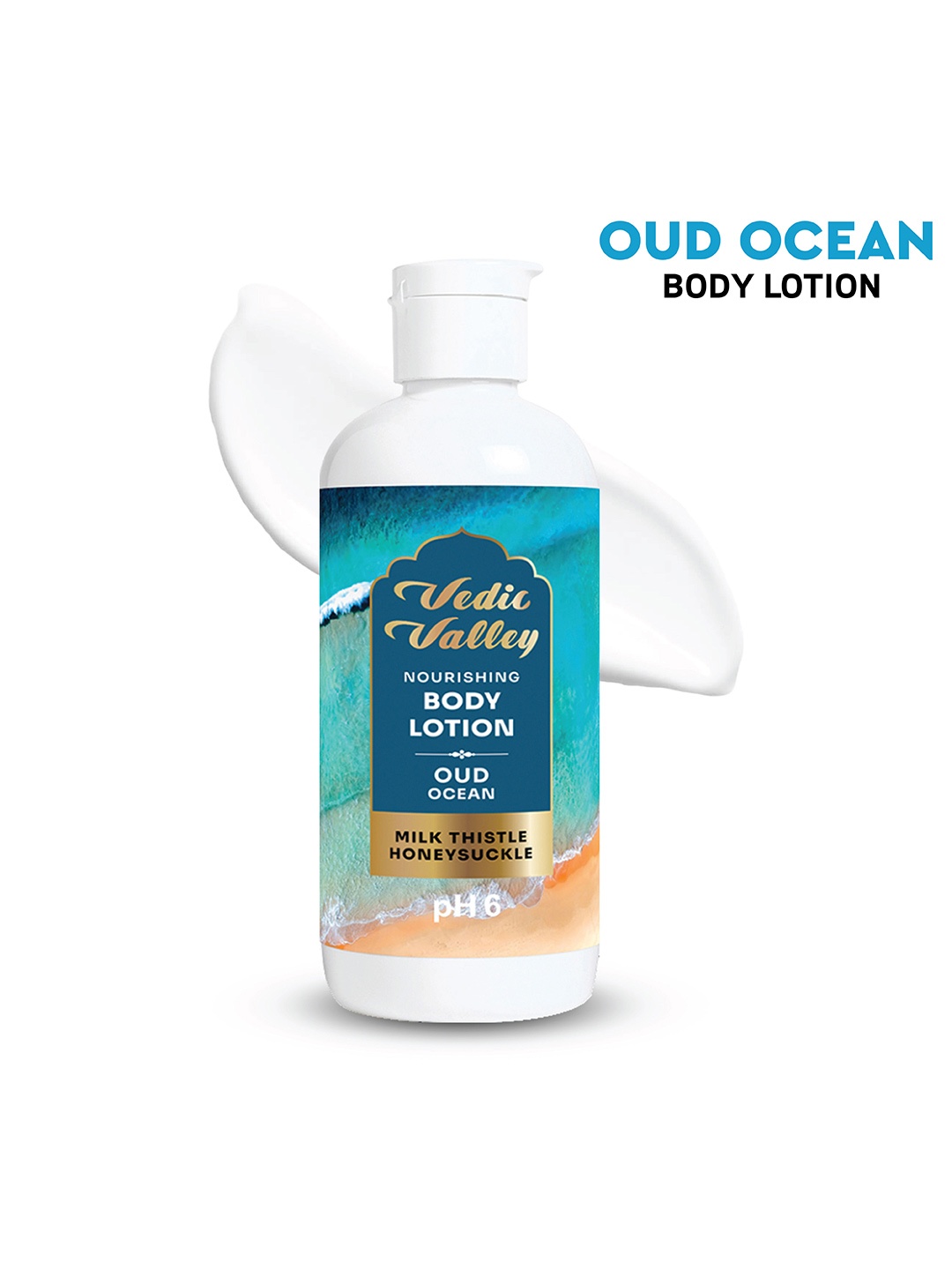 

Vedic Valley Oud Ocean pH6 Nourishing Body Lotion With Milk Thistle & Honey Suckle - 300ml, Blue