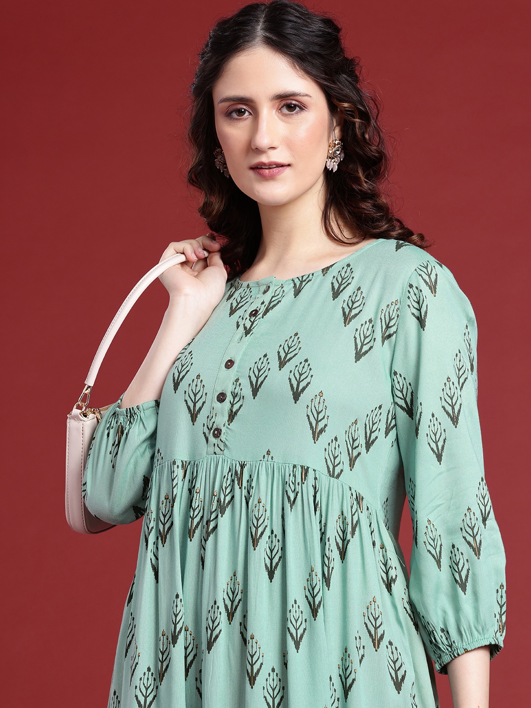

Anouk Women Floral Printed Kurta, Blue