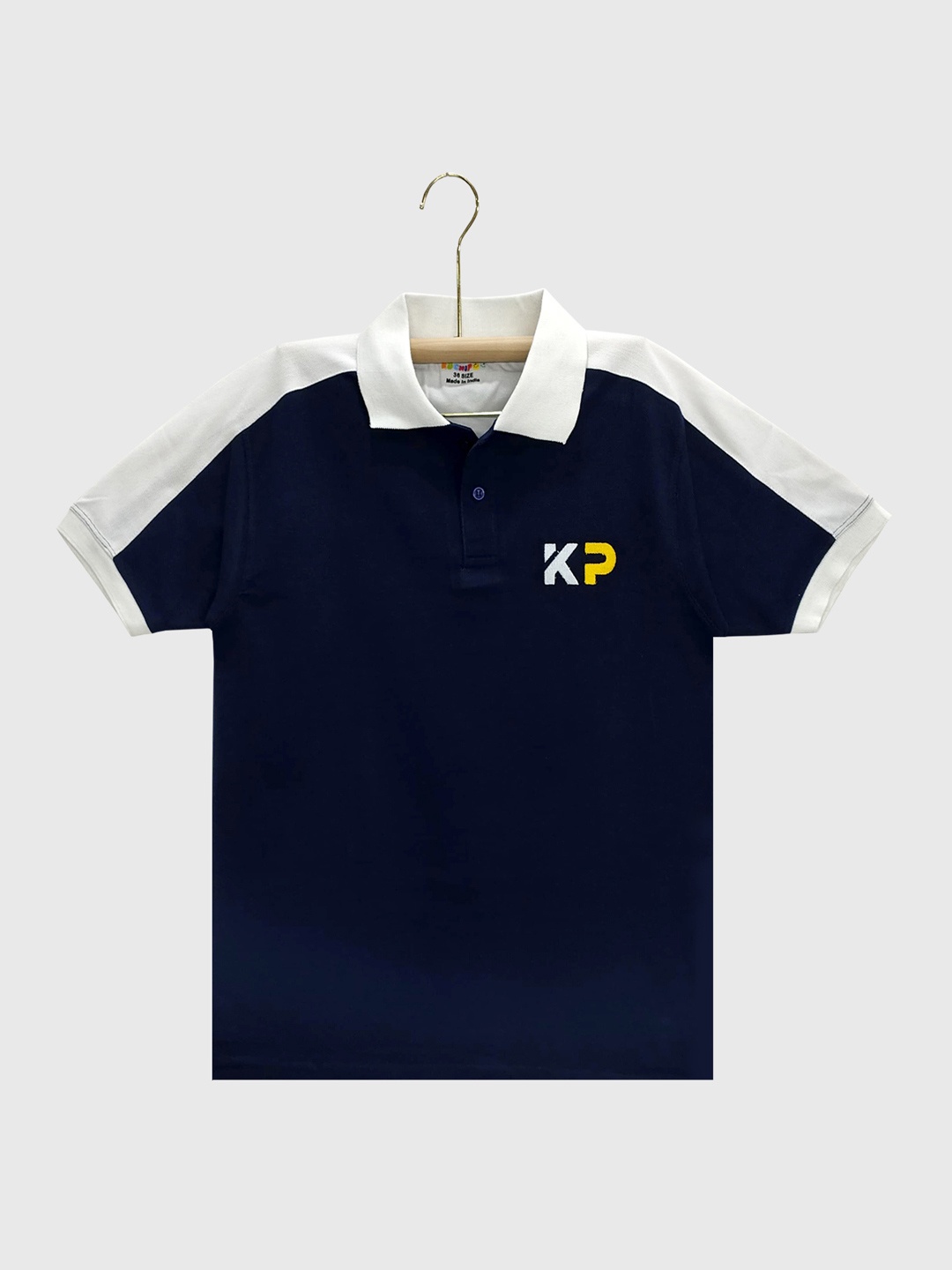 

KUCHIPOO Boys Solid Polo Collar Cotton T-Shirt, Navy blue