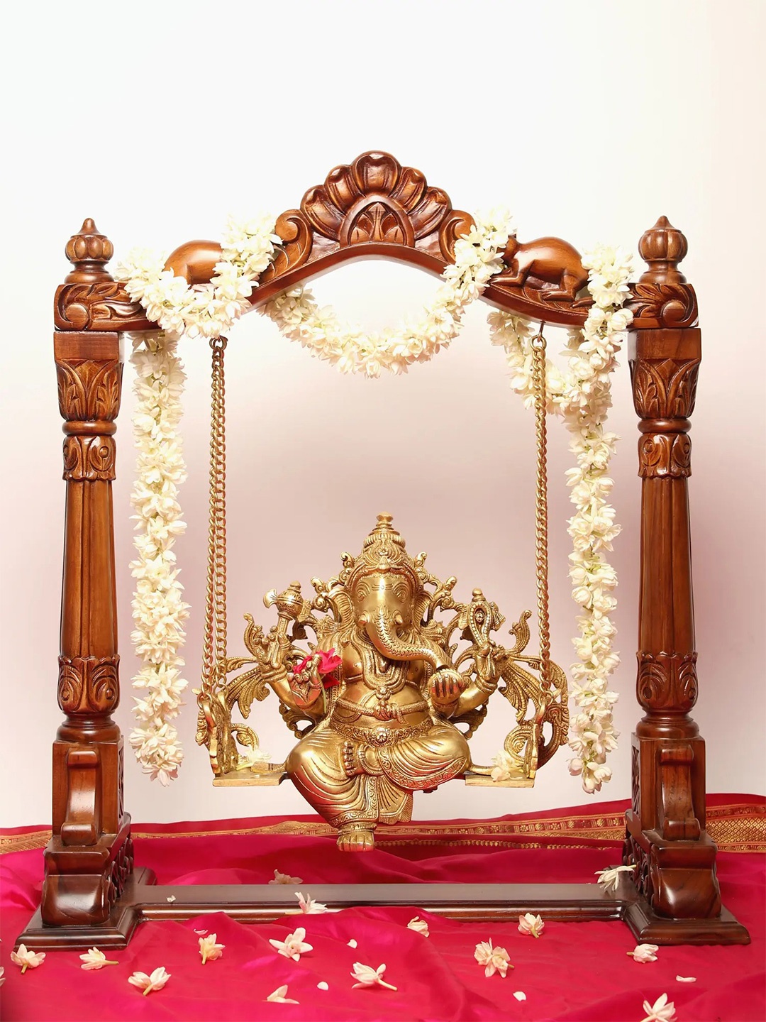 

Exotic India Gold-Toned Lord Ganesha Brass Idol Showpiece