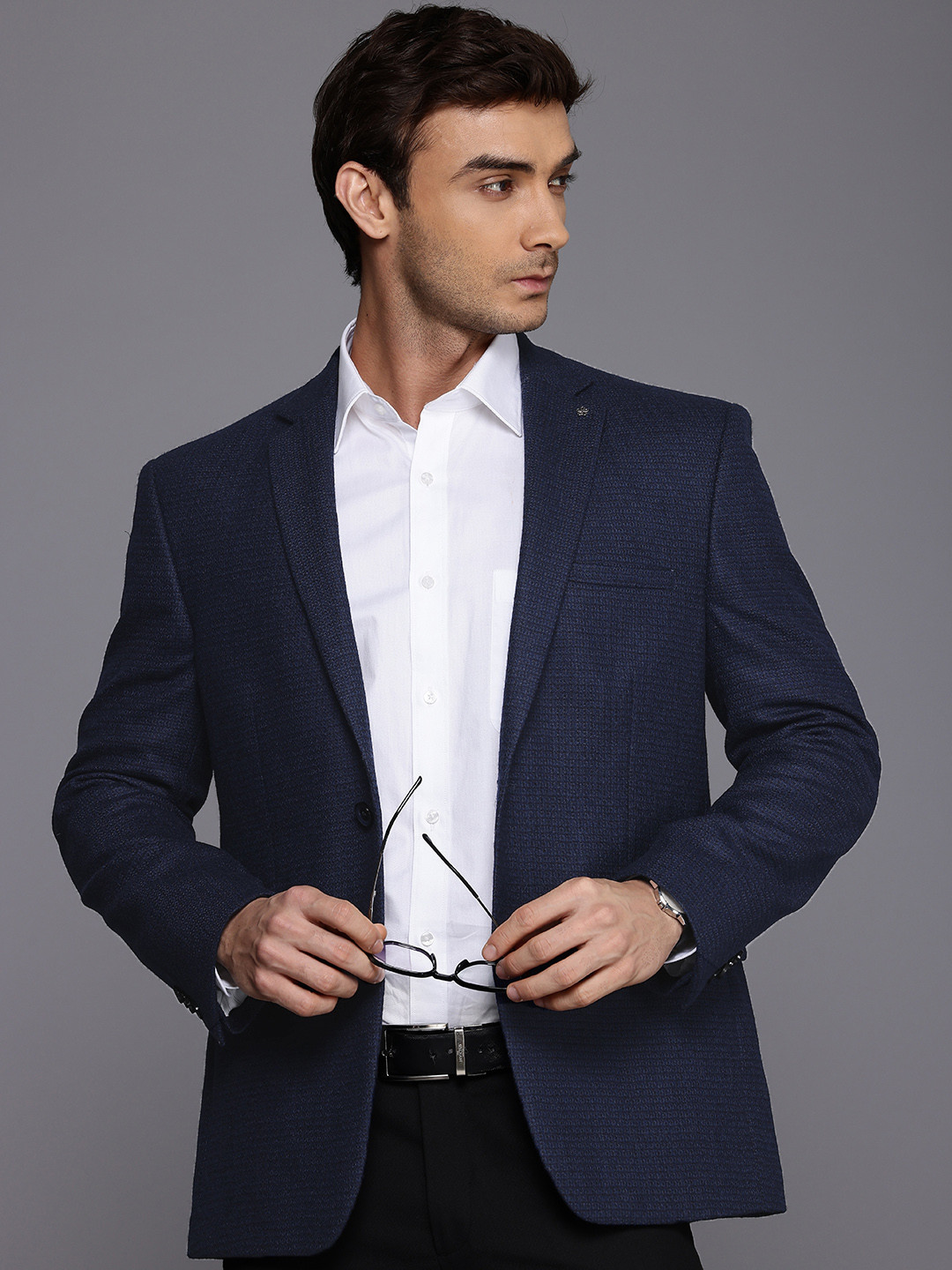 

Theme Single-Breasted Formal Blazer, Navy blue