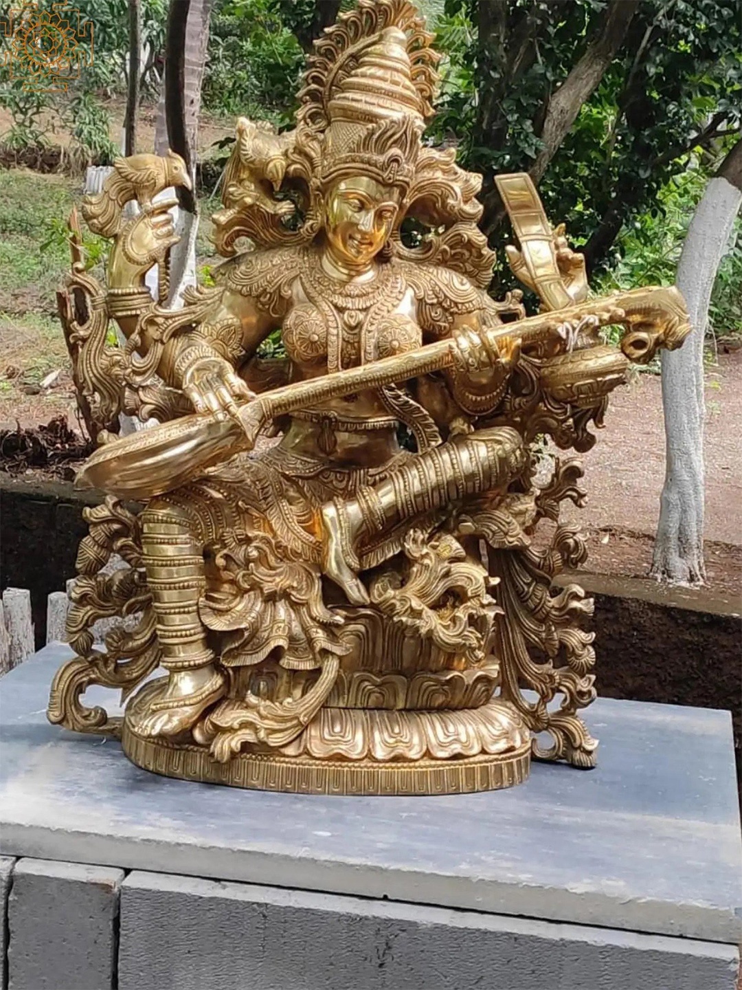 

Exotic India Gold Toned Religious Brass Idol Showpiece