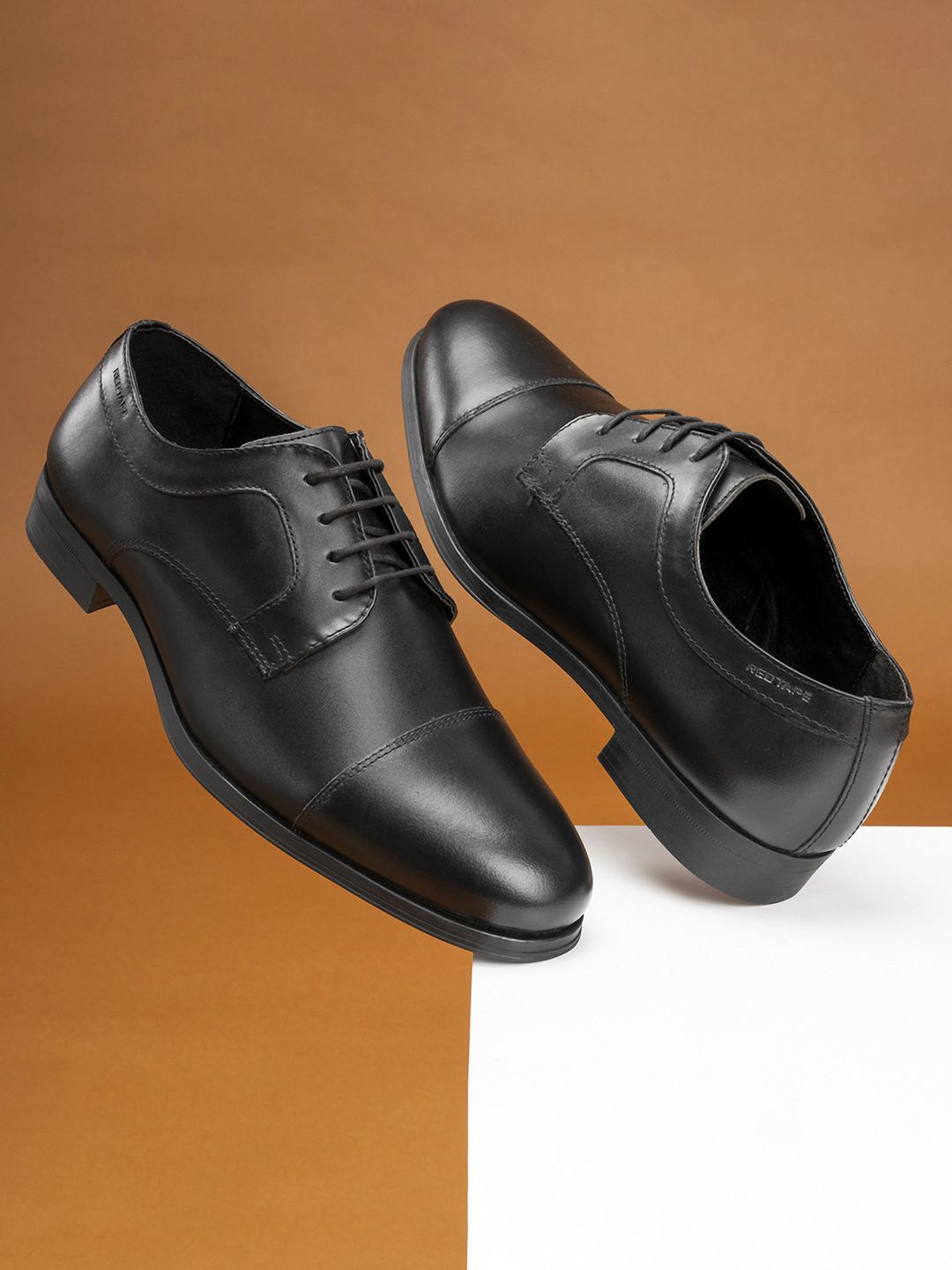 

Red Tape Men Leather Formal Derbys, Black