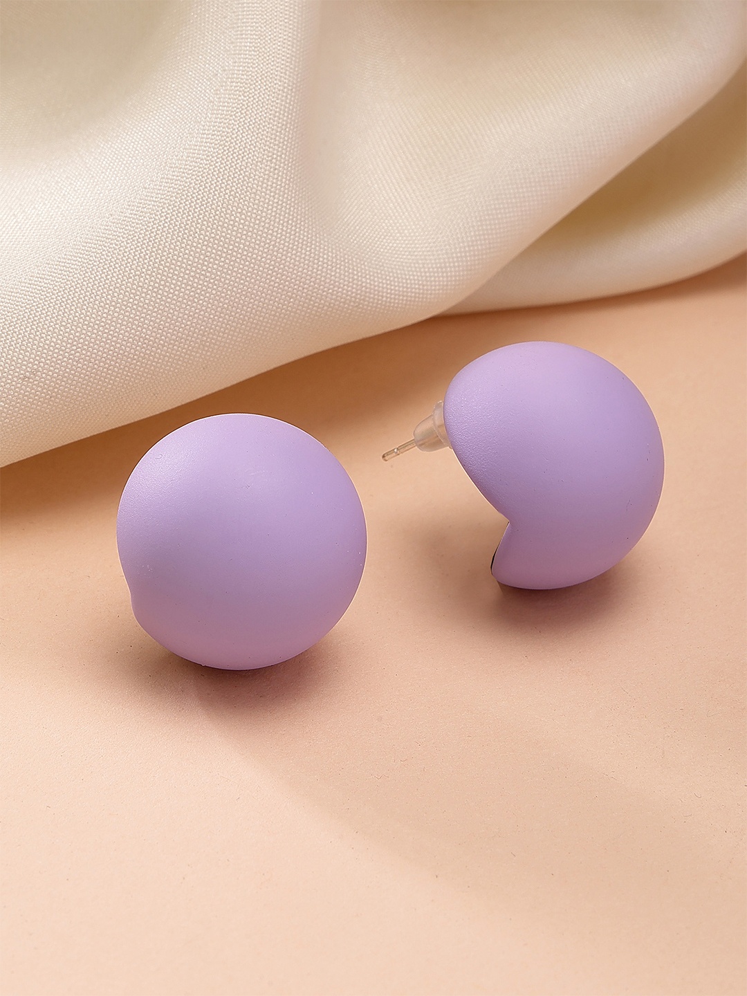 

Bohey by KARATCART Gold-Plated Dome Shaped Studs, Purple