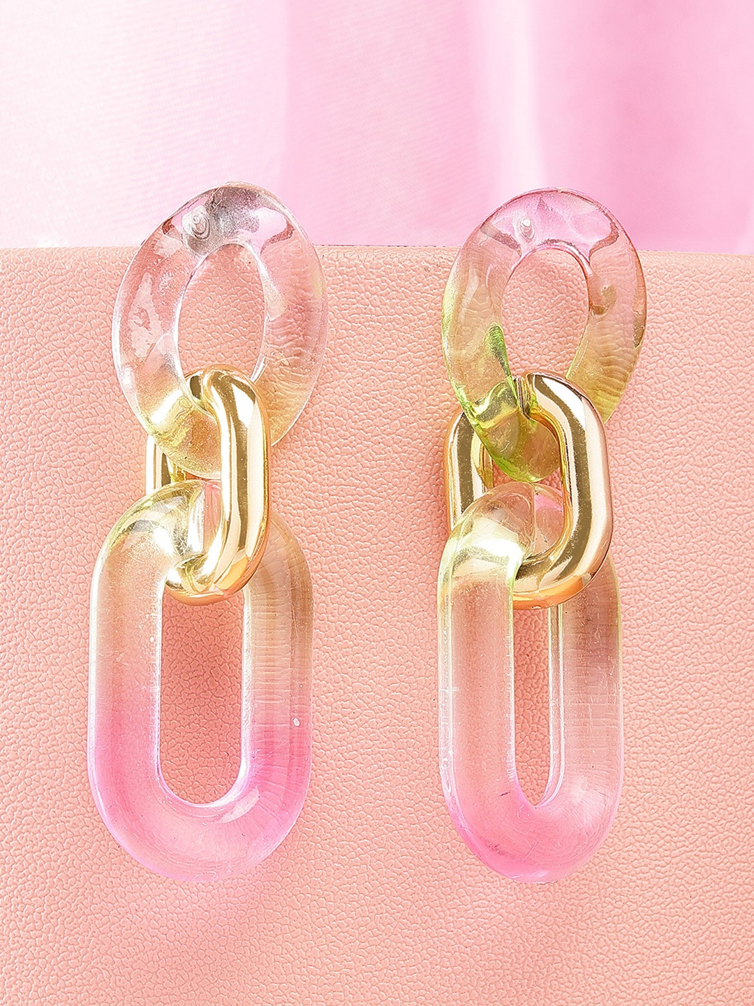 

Bohey by KARATCART Gold-Plated Contemporary Drop Earrings