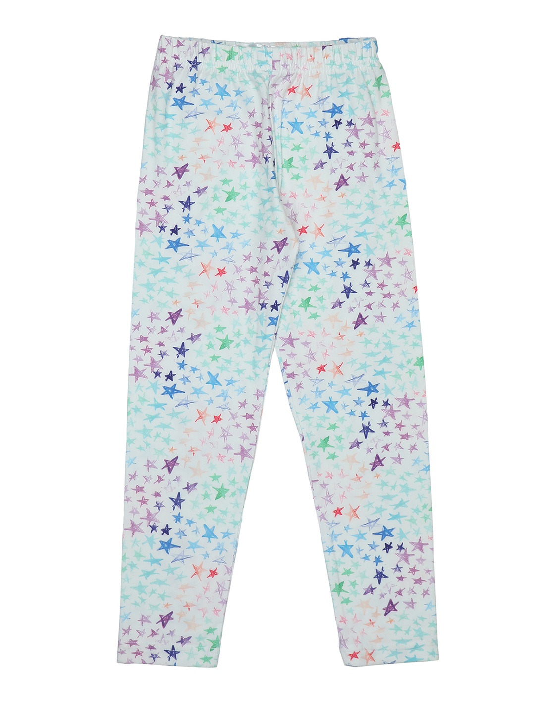 

Doodle Girls Printed Cotton Ankle-Length Leggings, White