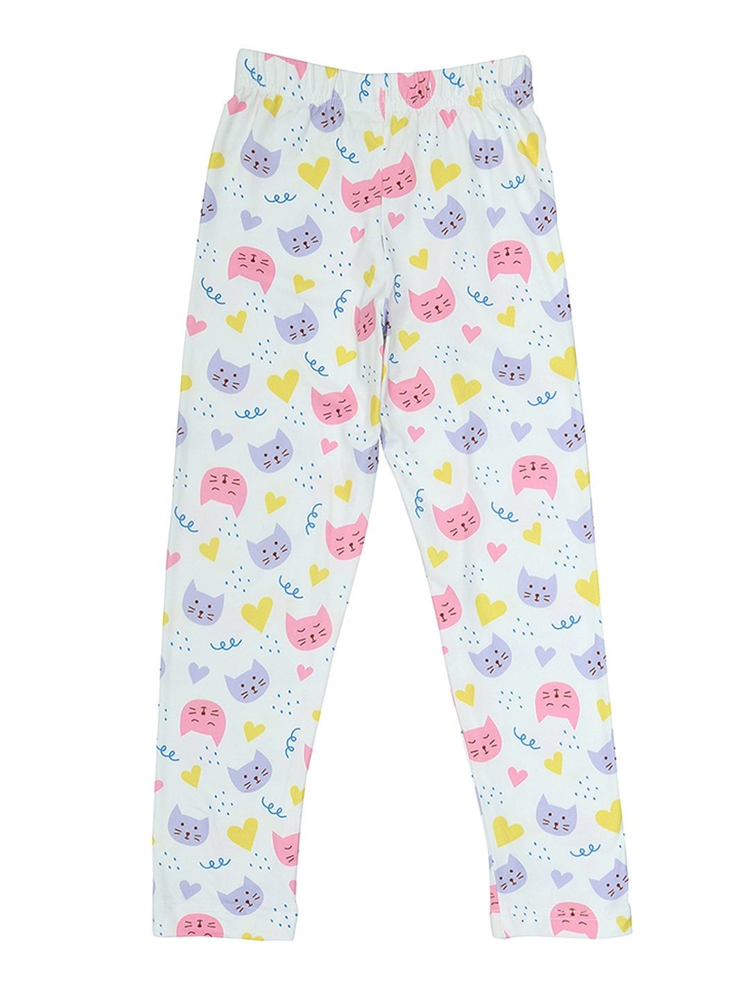 

Doodle Girls Cotton Ankle-Length Leggings, White