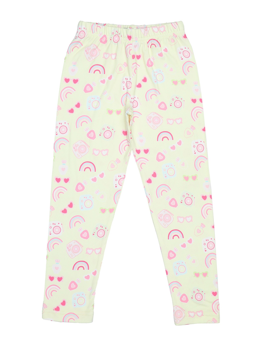 

Doodle Girls Printed Cotton Ankle-Length Leggings, Yellow