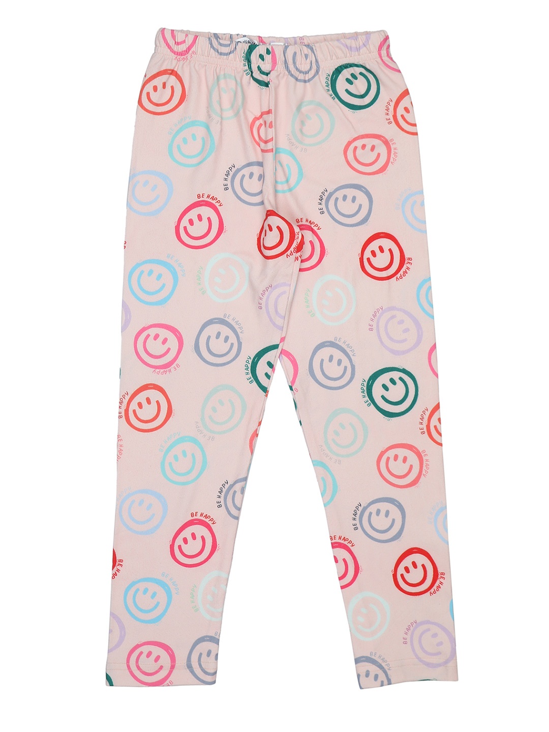 

Doodle Girls Printed Cotton Ankle-Length Leggings, Peach