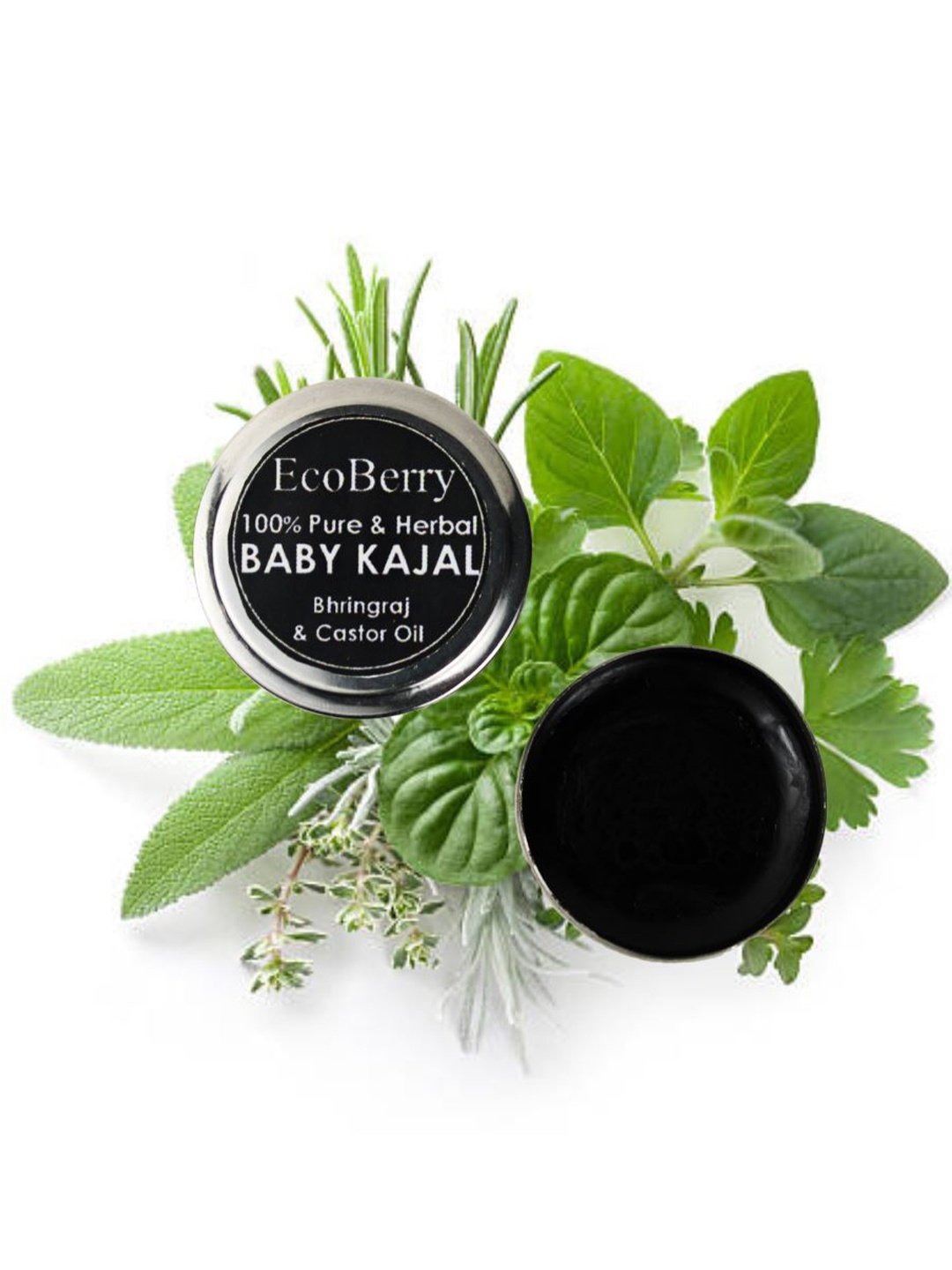

EcoBerry Kids 100% Pure & Herbal Baby Kajal With Bhringraj - 5g, Black