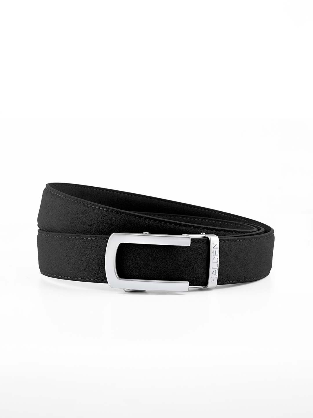 

HALDEN Men Slider Buckle Closure Textured Casual Belt, Black