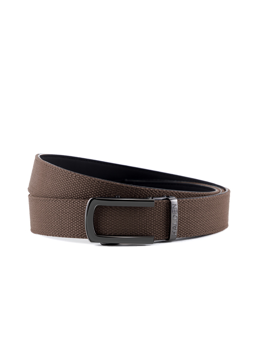 

HALDEN Men Slider Buckle Closure Textured Casual Belt, Brown