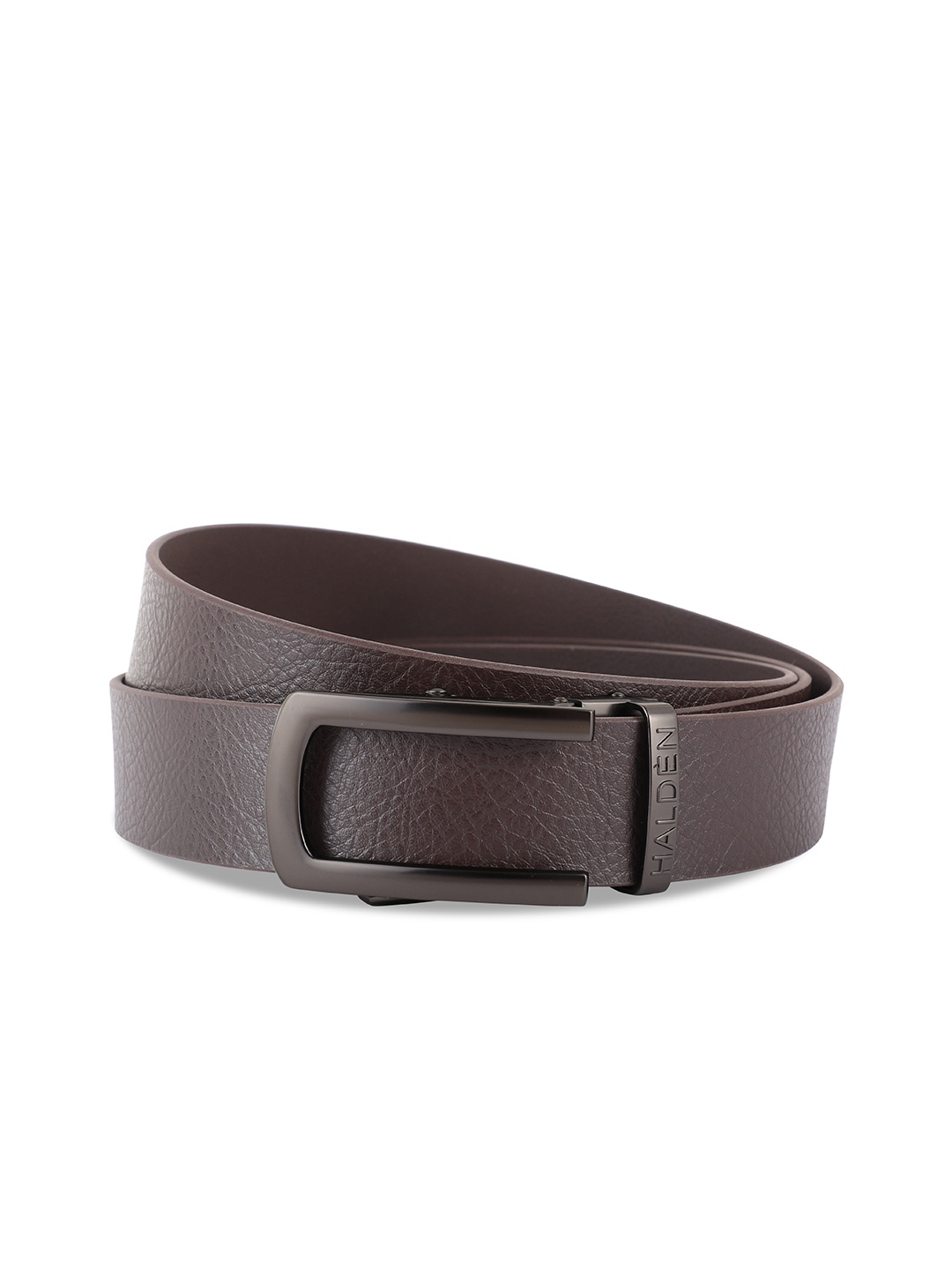 

HALDEN Men Slider Buckle Closure Textured Casual Belt, Brown