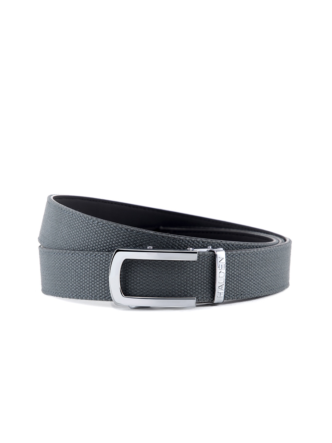 

HALDEN Men Slider Buckle Closure Textured Casual Belt, Grey